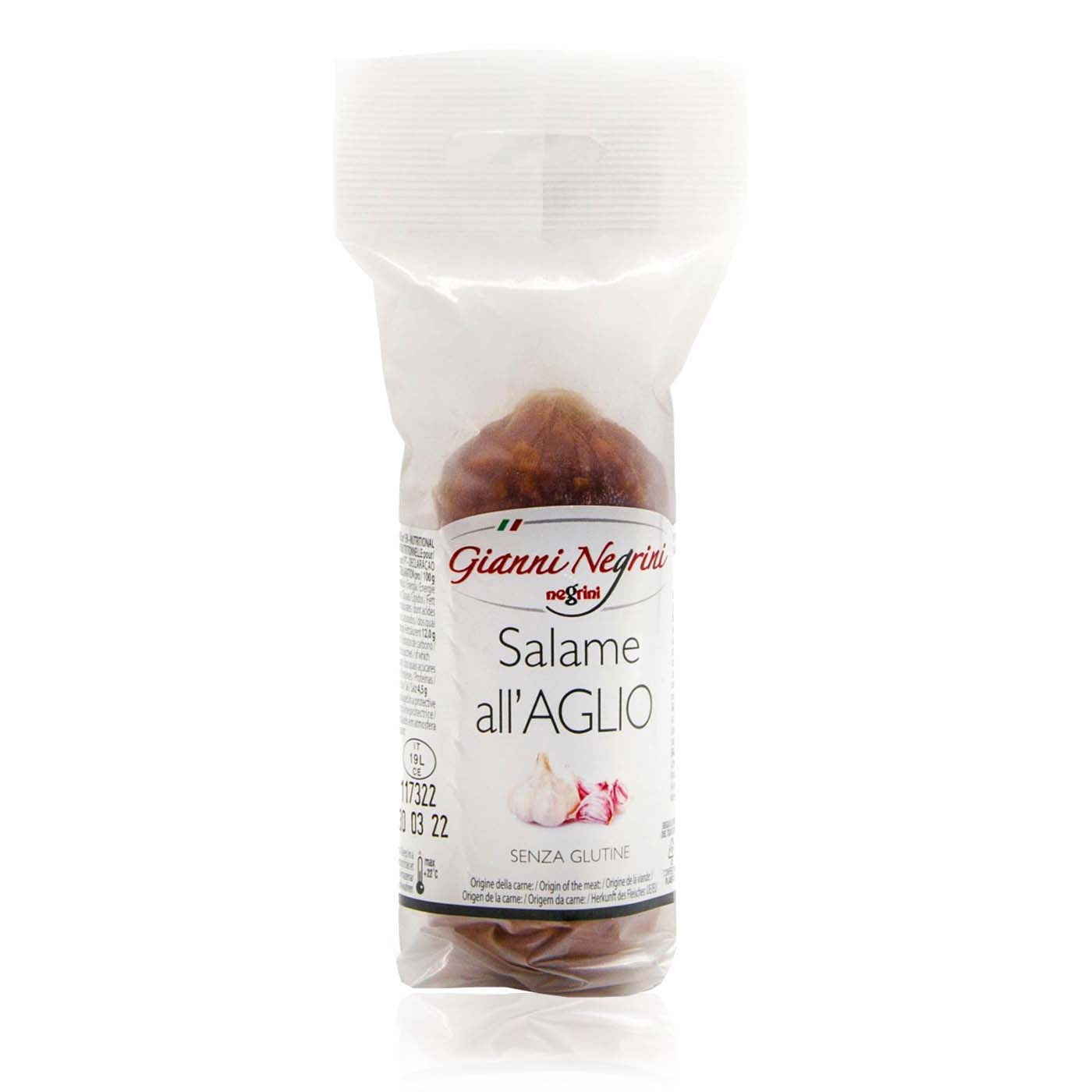 NEGRINI Salame all'Aglio – Salami mit Knoblauch - 0,125kg