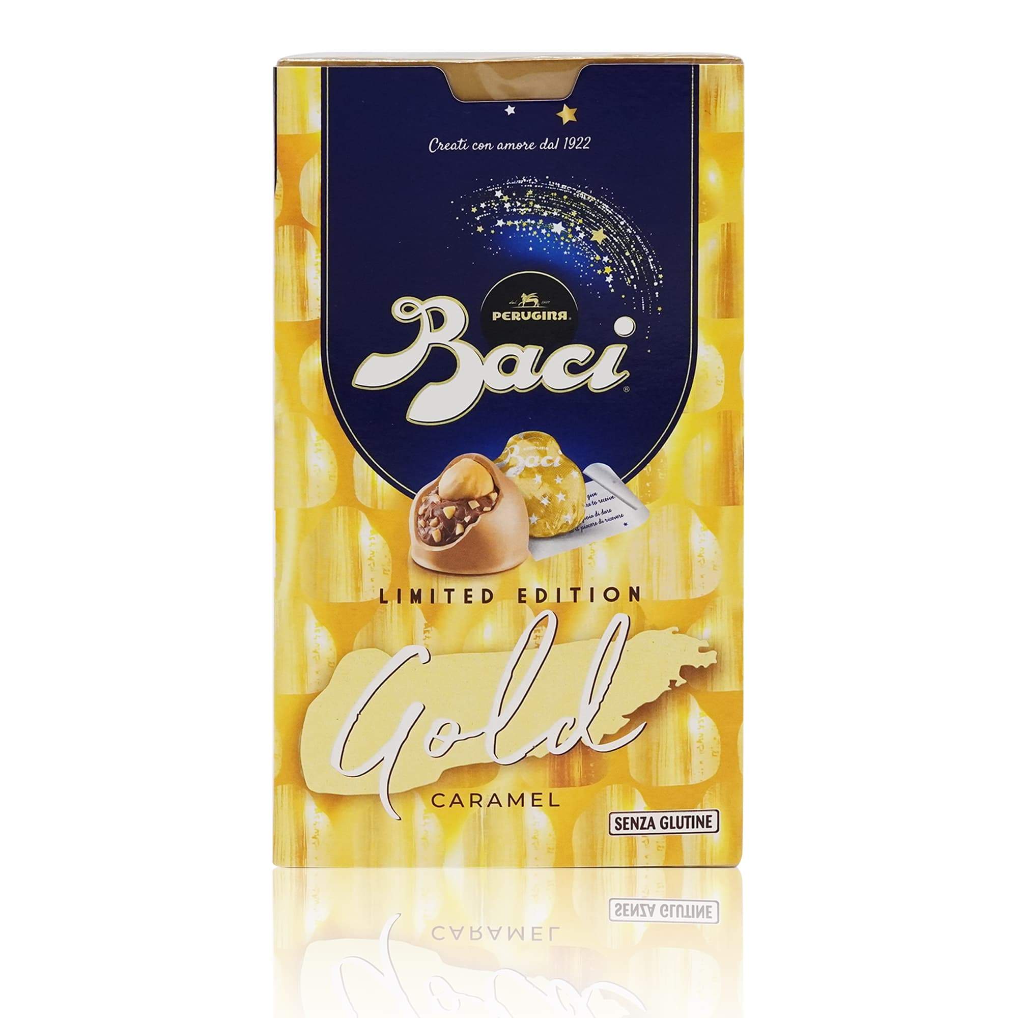 PERUGINA Baci Gold Caramel – Karamell-Nusspraline Baci Perugina Gold Caramel - 0,150kg