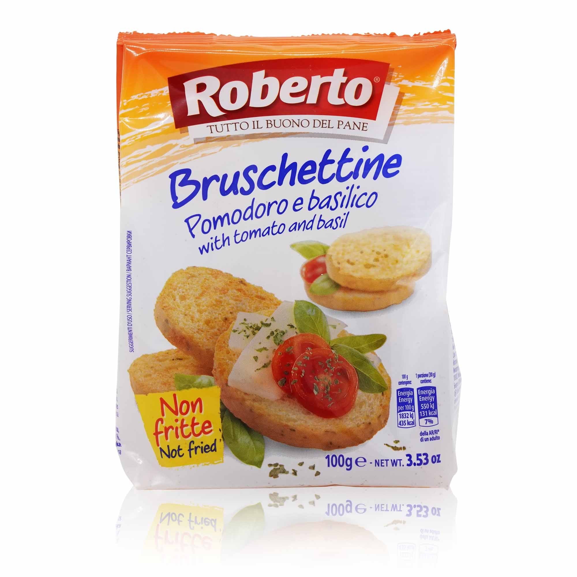 ROBERTO Bruschettine Pomodoro e basilico – Tomate-Basilikumbruschette - 0,100kg