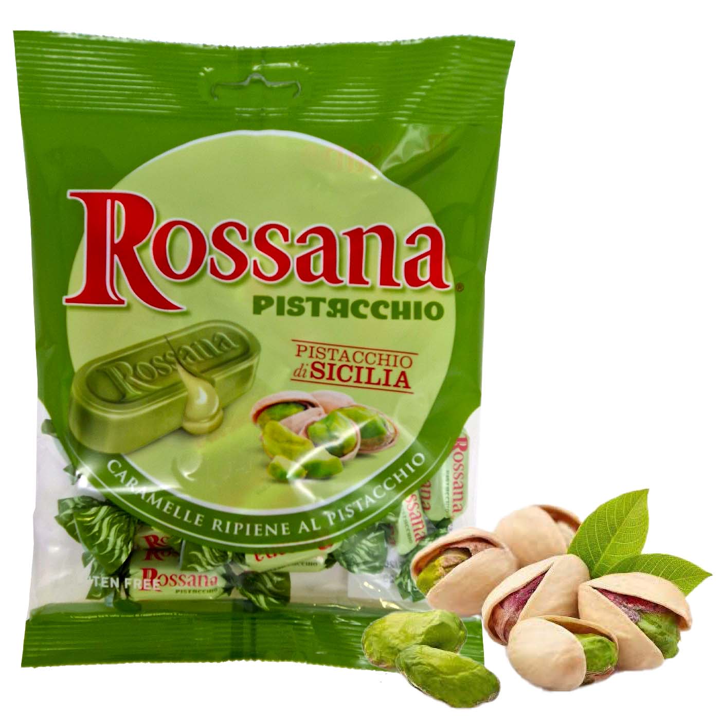 ROSSANA Caramelle ripiene al pistacchio – Bonbons mit Pistazienfüllung - 0,135kg