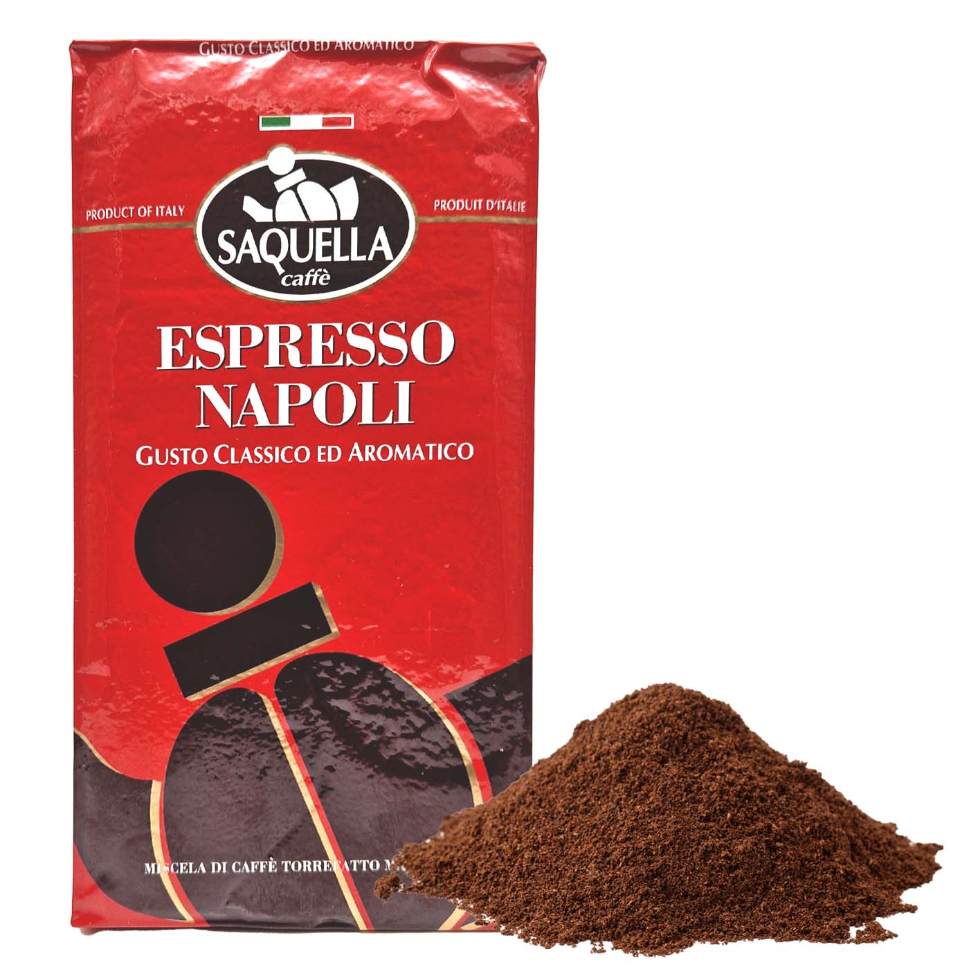 SAQUELLA  Espresso macinato Napoli - Gemahlener Kaffee Napoli - 0,25kg