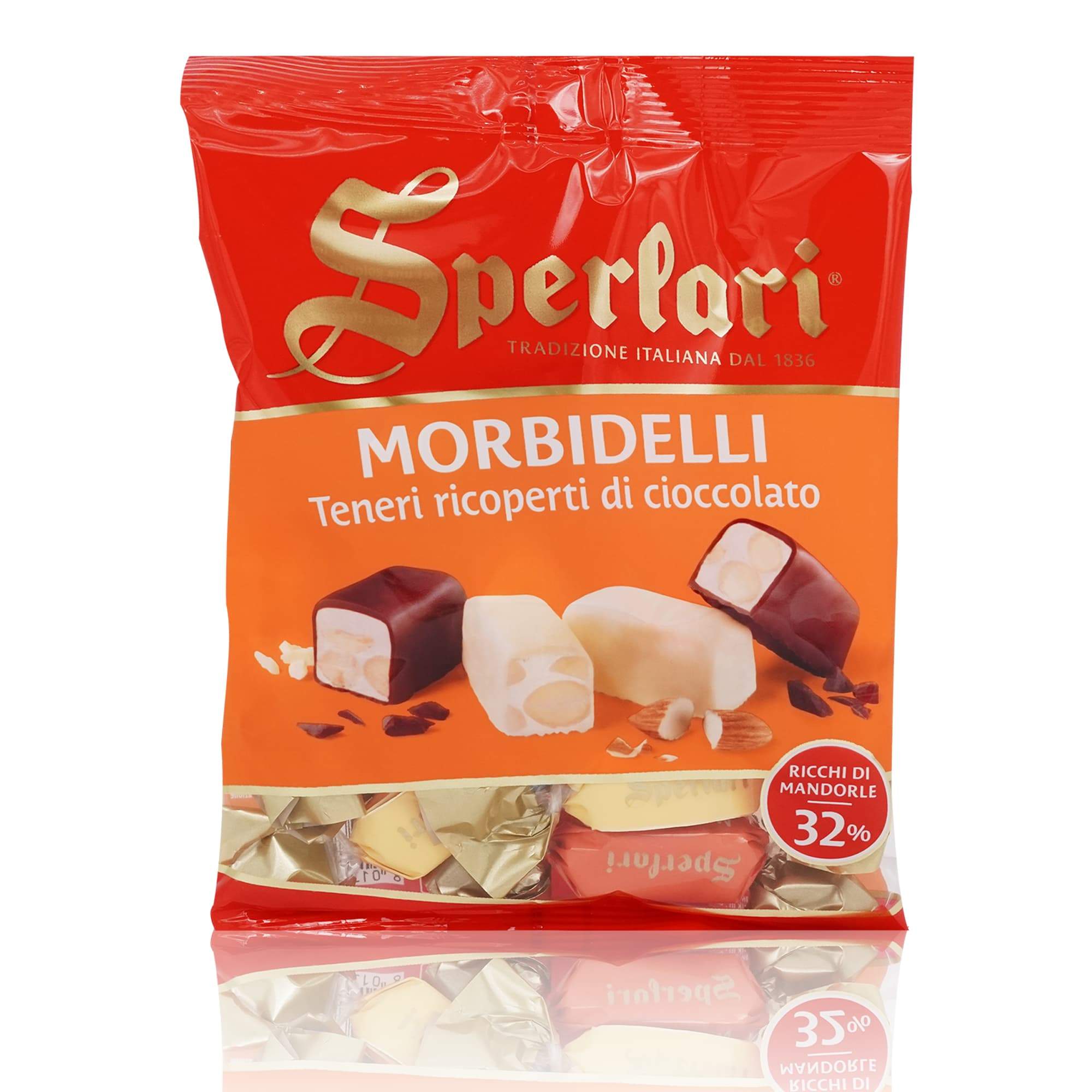 SPERLARI Morbidelli teneri ric.di cioccolato – Weiche Torroncini mit Schokoüberzug - 0,117kg