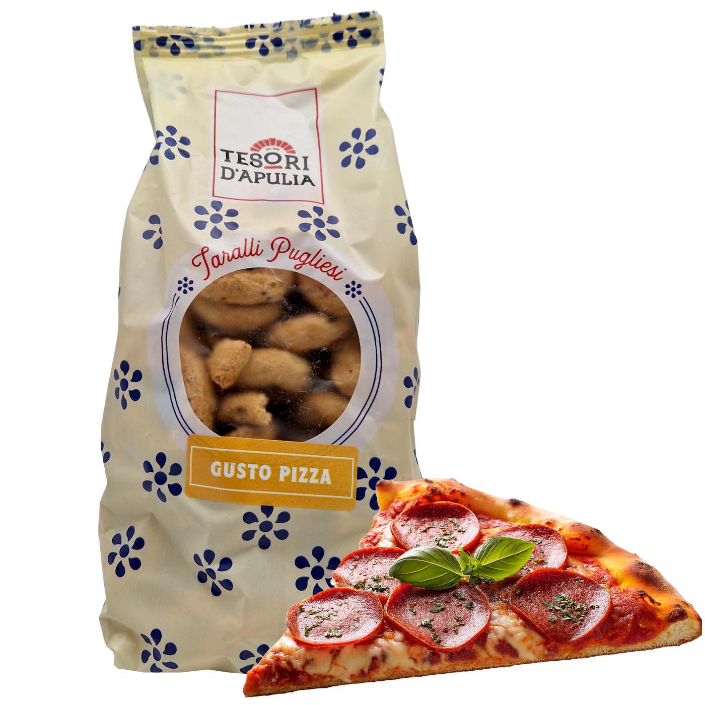 TESORI D'APULIA Taralli alla Pizza - Taralli mit Pizzageschmack - 0,400kg