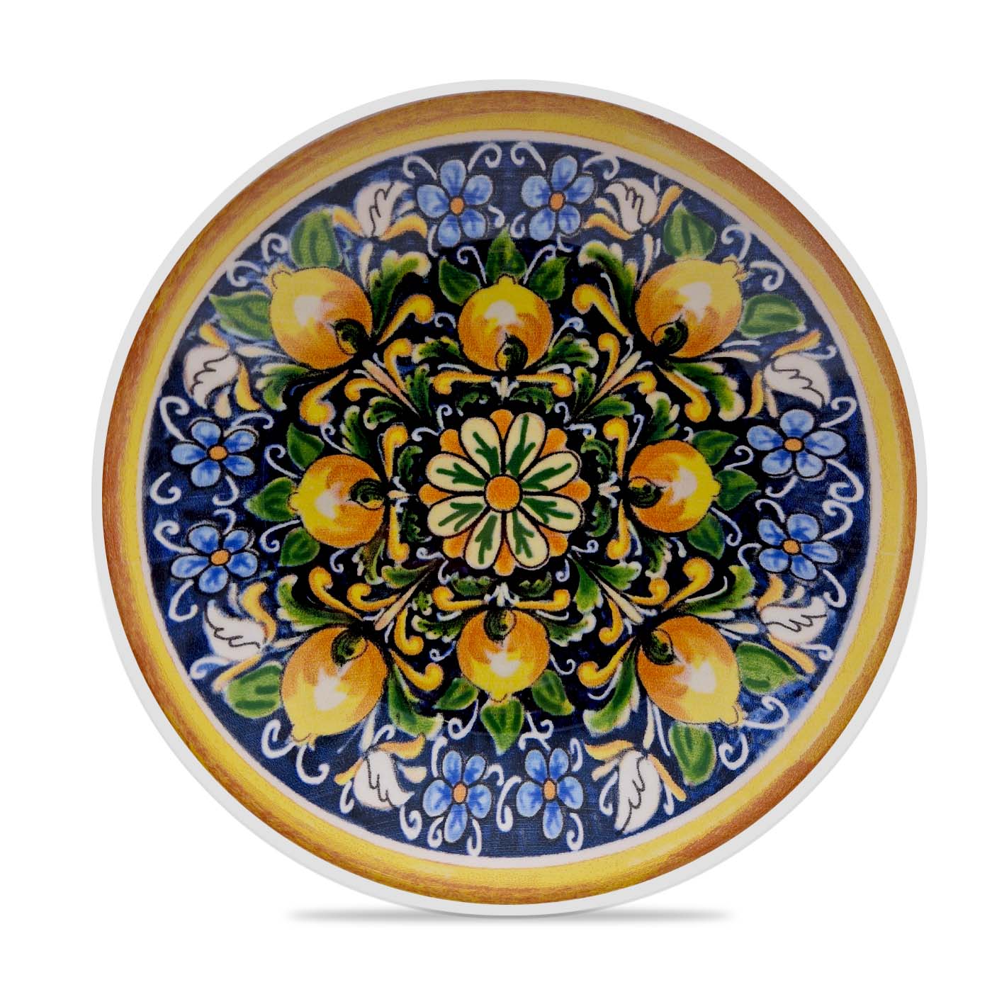 Terracotta Pasta-Teller fiori blu 21cm