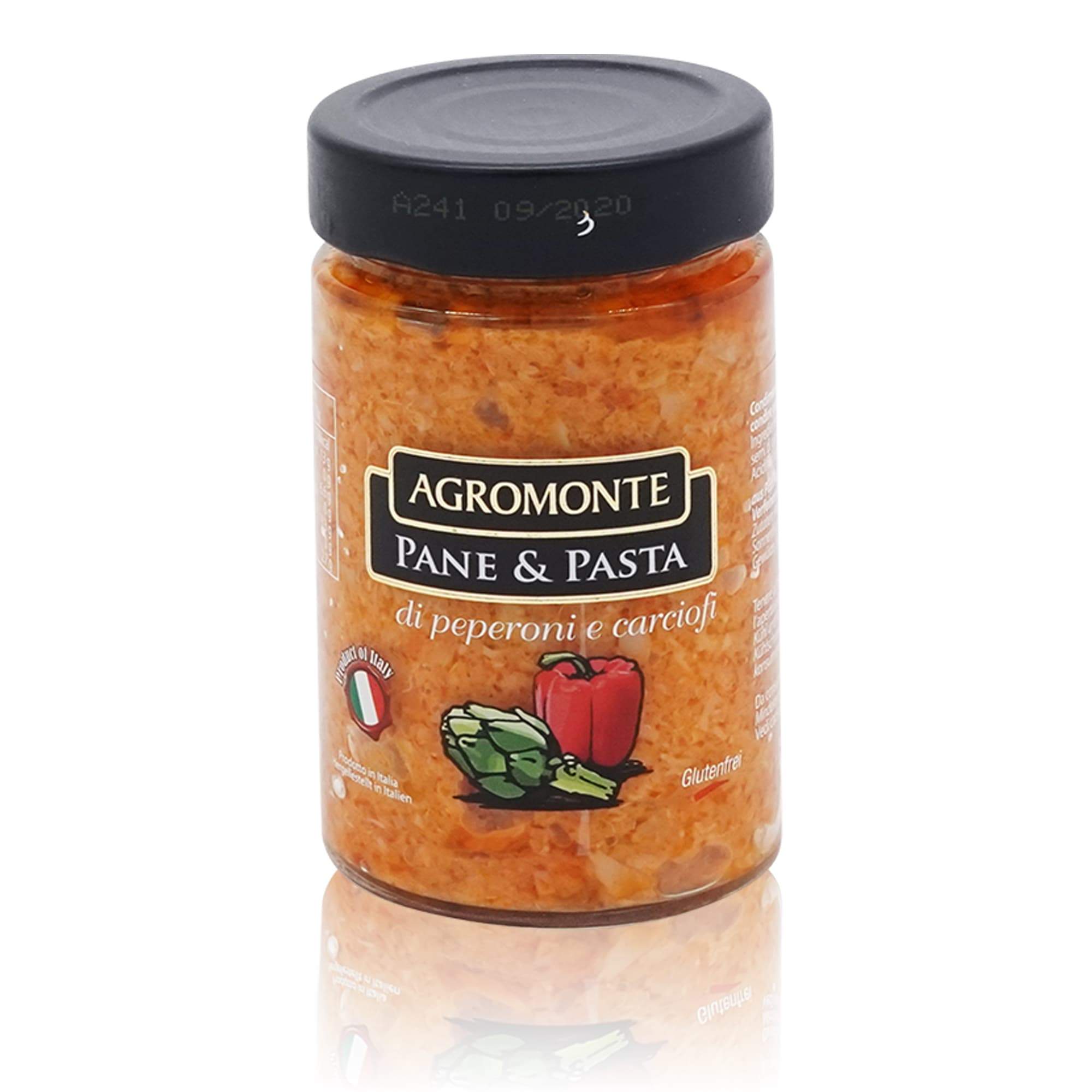 AGROMONTE Peperoni e Carciofi – Peperoni -Artischocken Paste - 0,200kg - italienisch-einkaufen.de