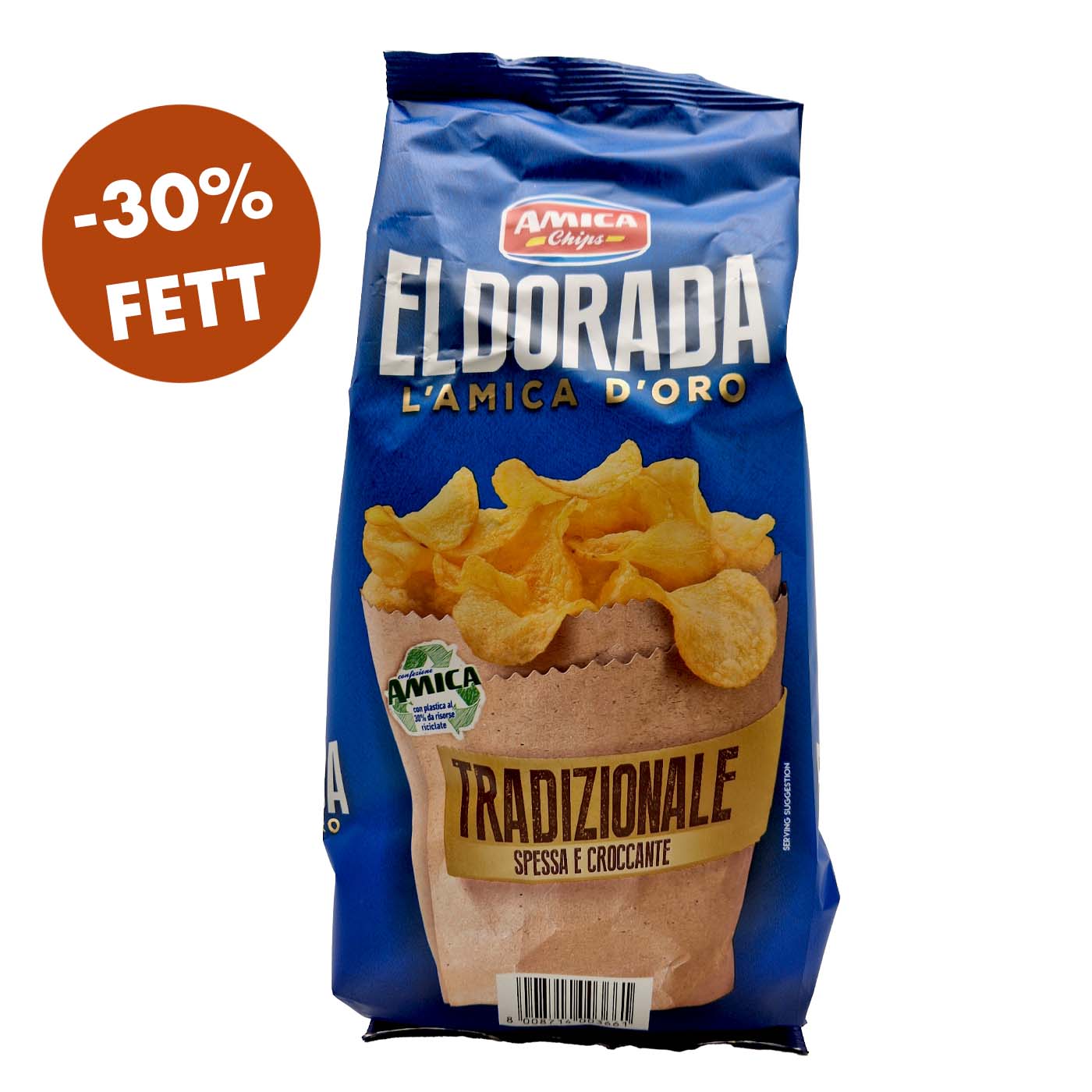 AMICA Chips Eldorada Tradizionale - Chips mit 30% weniger Fett - 0,13kg - italienisch - einkaufen.de