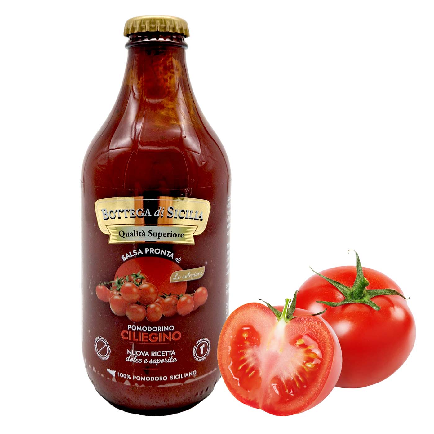 BOTTEGA DI SICILIA Salsa pronta ciliegino - Fertigsosse mit Kirschtomaten - 0,33kg - italienisch - einkaufen.de