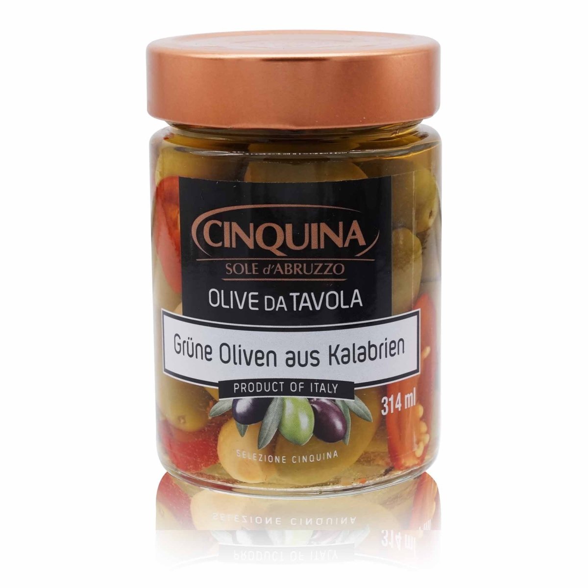 CINQUINA Olive verdi da tavola dal. Calabria – Grüne Oliven aus Kalabrien - 0,180kg - italienisch - einkaufen.de