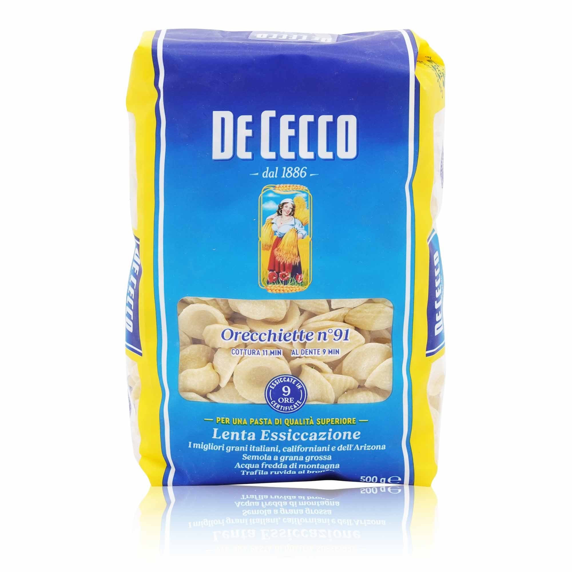 DE CECCO Orecchiette n° 91 – Oriecchiette Nr.91 - 0,5kg - italienisch - einkaufen.de