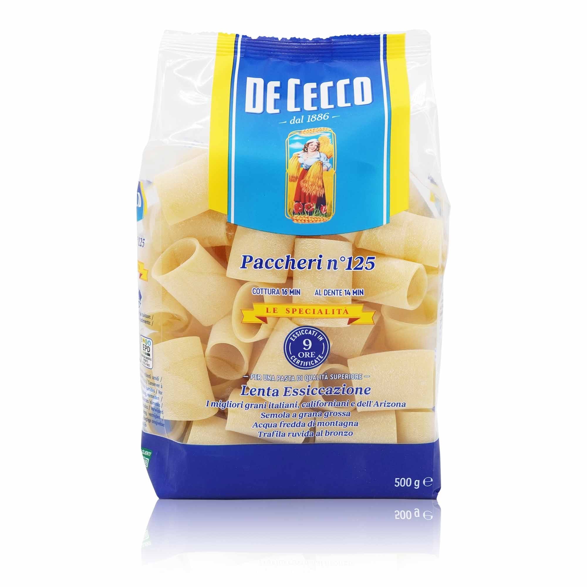 DE CECCO Paccheri n° 125 – Paccheri Nr.125 - 0,5kg - italienisch - einkaufen.de