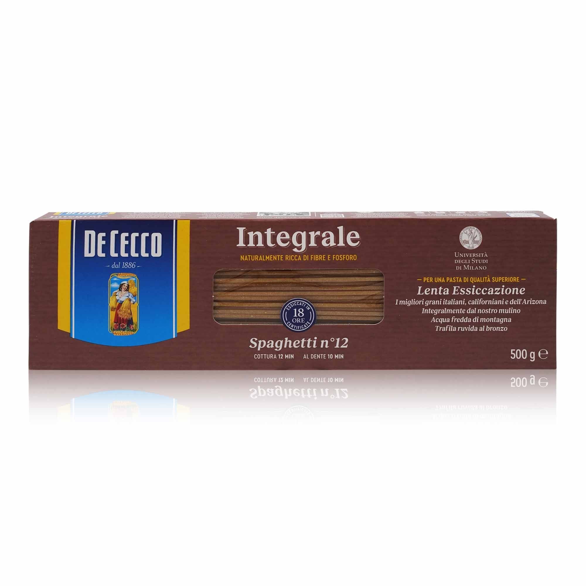 DE CECCO Spaghetti integrali n° 12 – Vollkornspaghetti - 0,5kg - italienisch - einkaufen.de