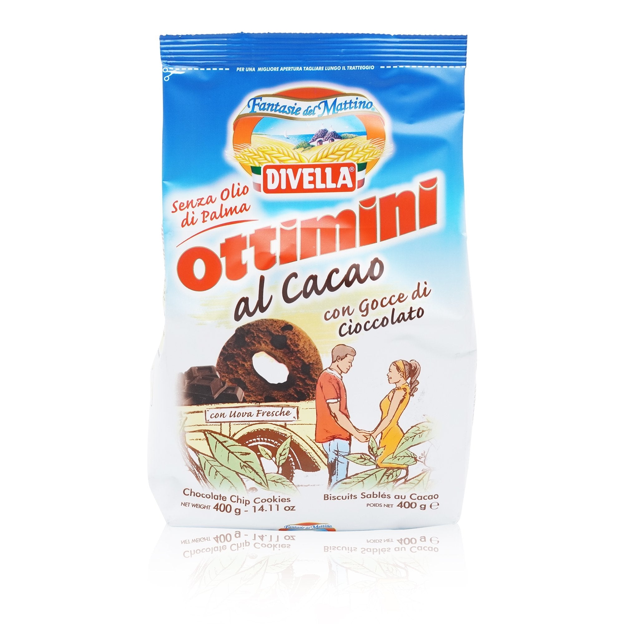 DIVELLA Biscotti Ottimini al cacao – Kekse Ottimini mit Kakao - 0,400kg - italienisch-einkaufen.de
