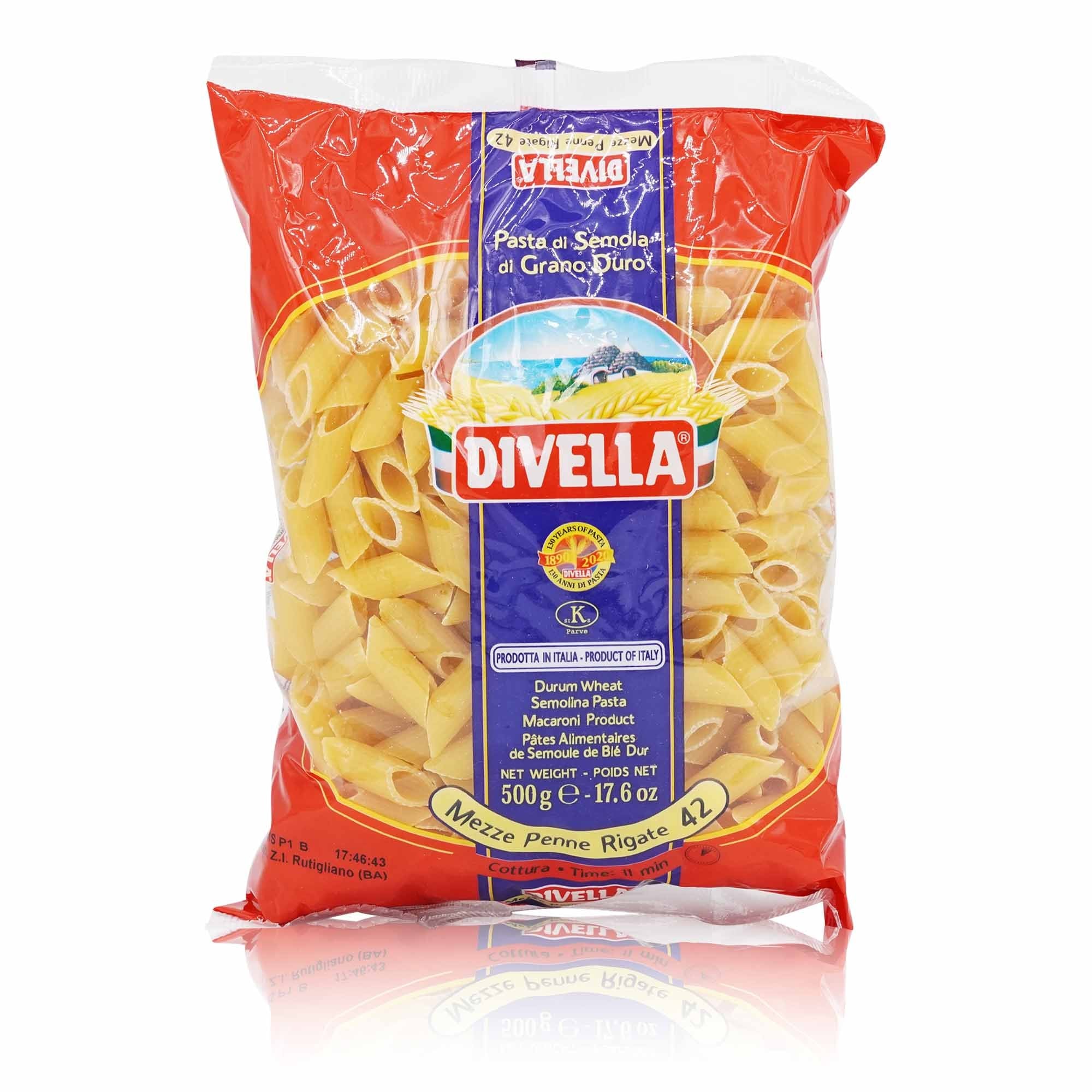 DIVELLA Mezze penne rigate n° 42 – Mezze penne gerippt - 0,5kg - italienisch - einkaufen.de