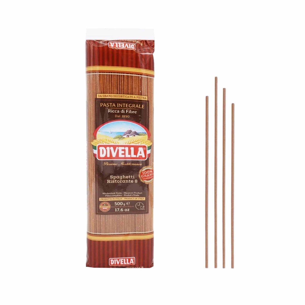 Divella Spaghetti Ristorante n° 8 Integrale 500g - italienisch - einkaufen.de