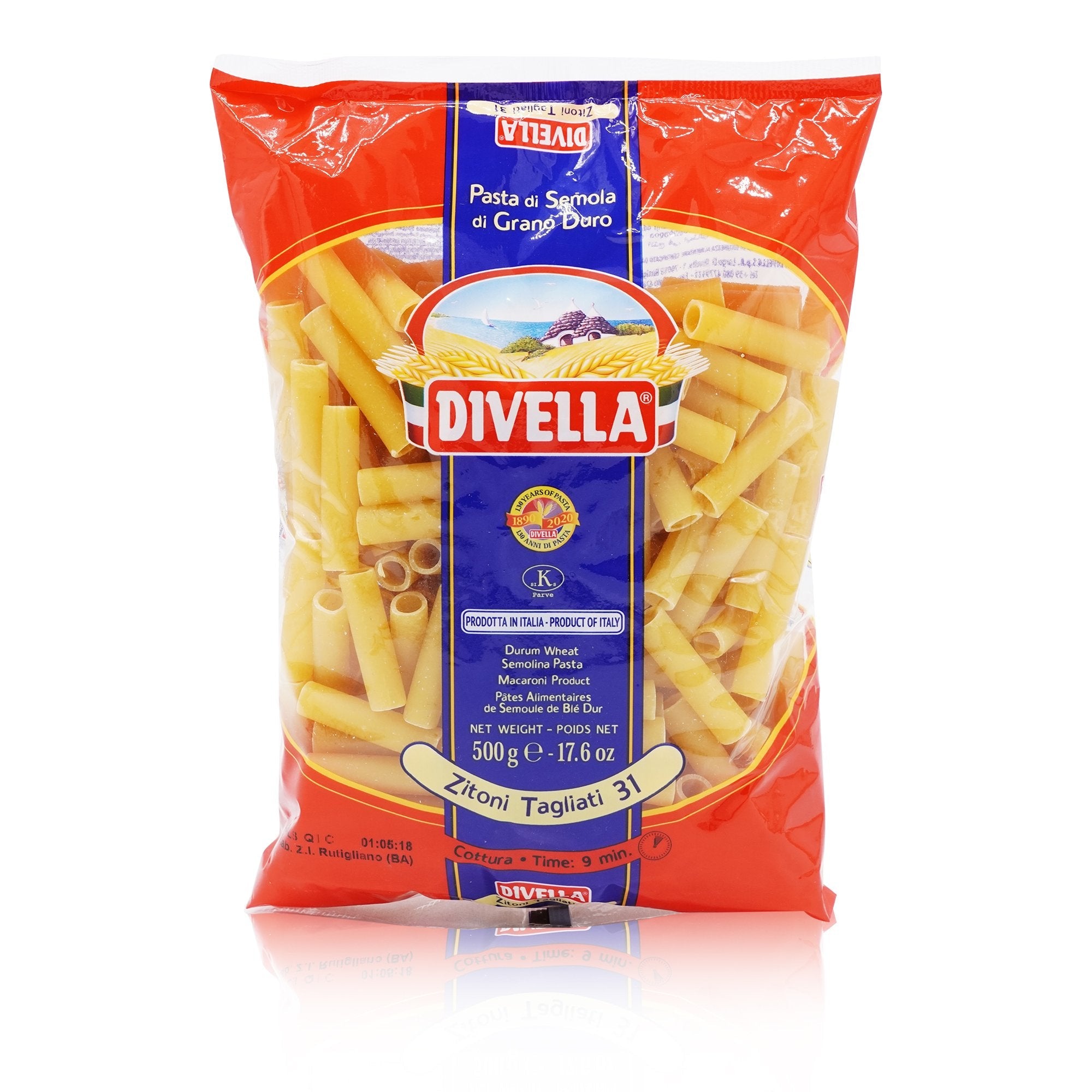 DIVELLA Zitoni Tagliati n°31 – Pasta Zitoni geschnitten Nr.31 - 0,5kg - italienisch - einkaufen.de