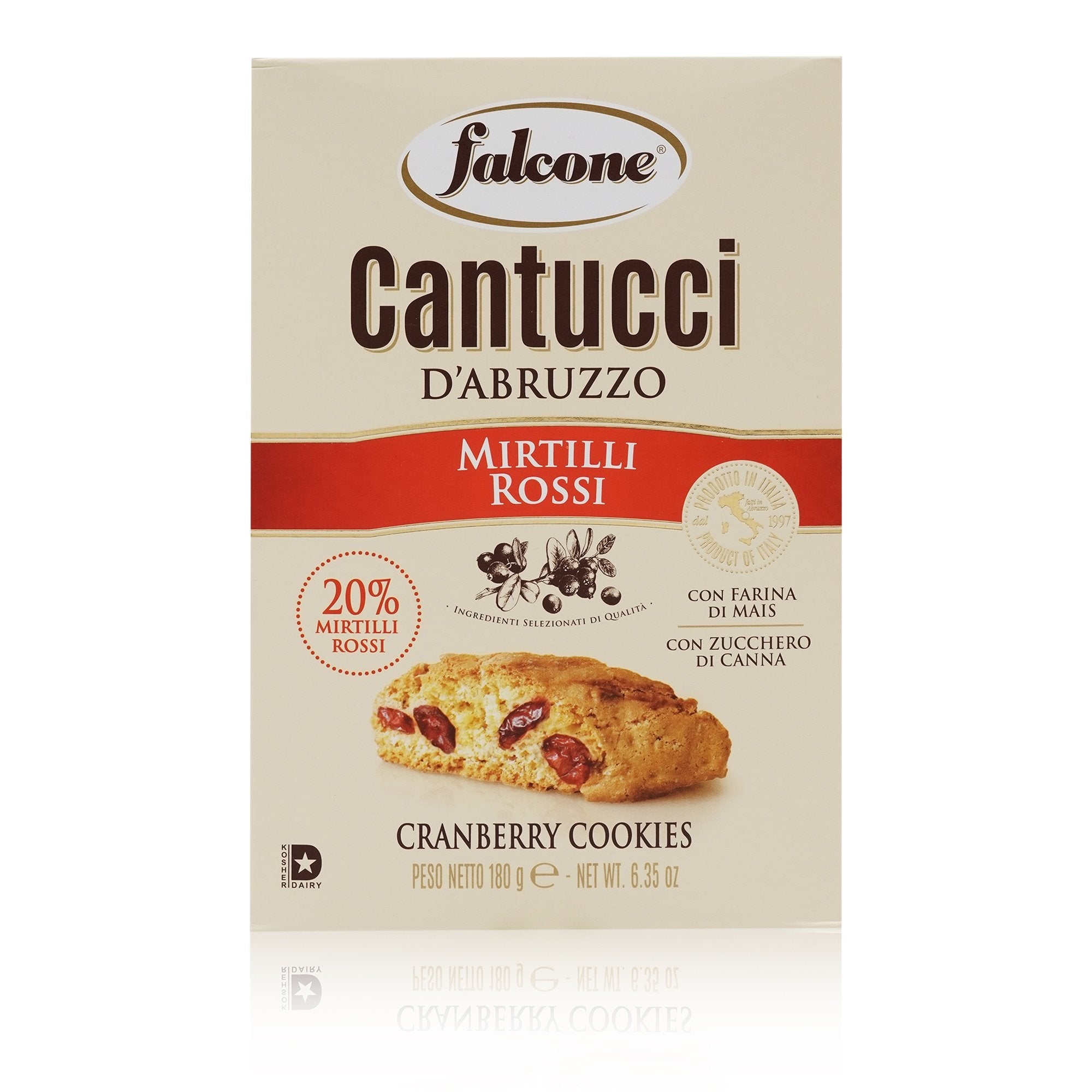 FALCONE Cantucci ai Mirtilli rossi – Cantucci mit roten Preiselbeeren - 0,180kg - italienisch - einkaufen.de