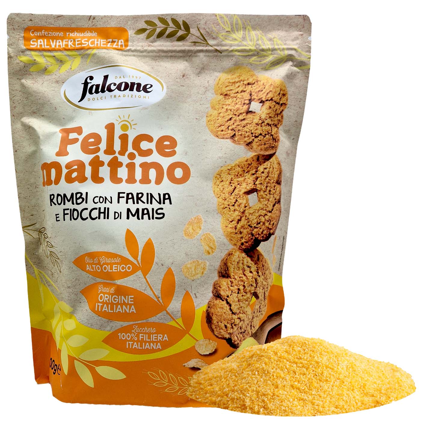 FALCONE Felice mattino biscotti - Kekse aus Maismehl und Flocken - 0,5kg - italienisch - einkaufen.de