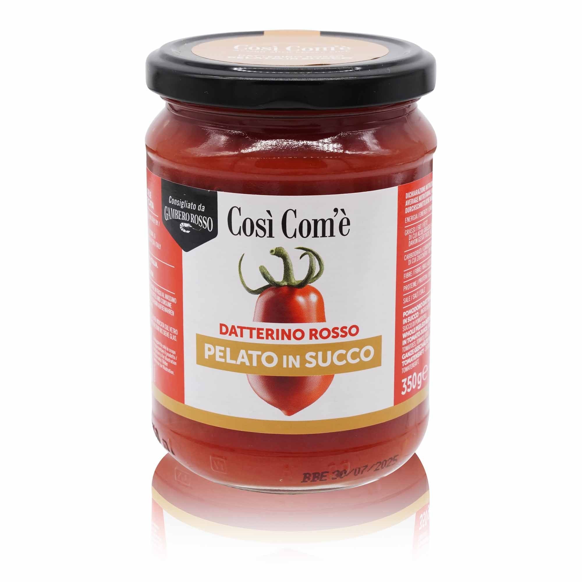 FINAGRICOLA Datterino Rosso Pelato in Succo – Rote Datteltomaten in Tomatensaft - 0,350kg - italienisch-einkaufen.de