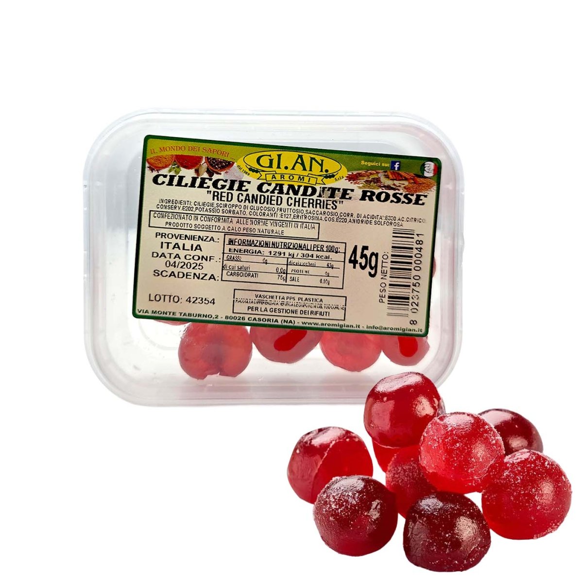 Gian Aromi Ciliegie Candite Rosse 45g - italienisch - einkaufen.de