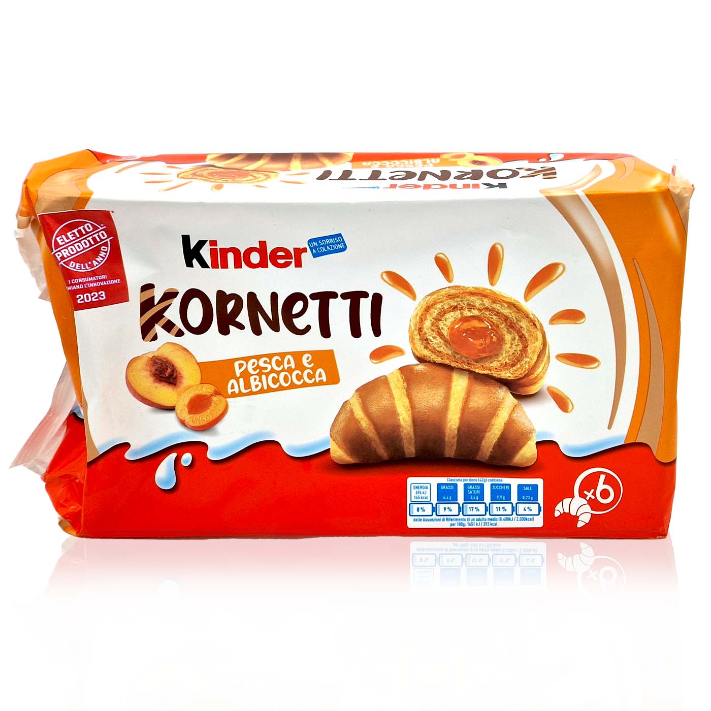 KINDER FERRERO Kornetti Pesca e Albicocca - Pfirsisch - Aprikosencroissants - 0,252kg - italienisch - einkaufen.de