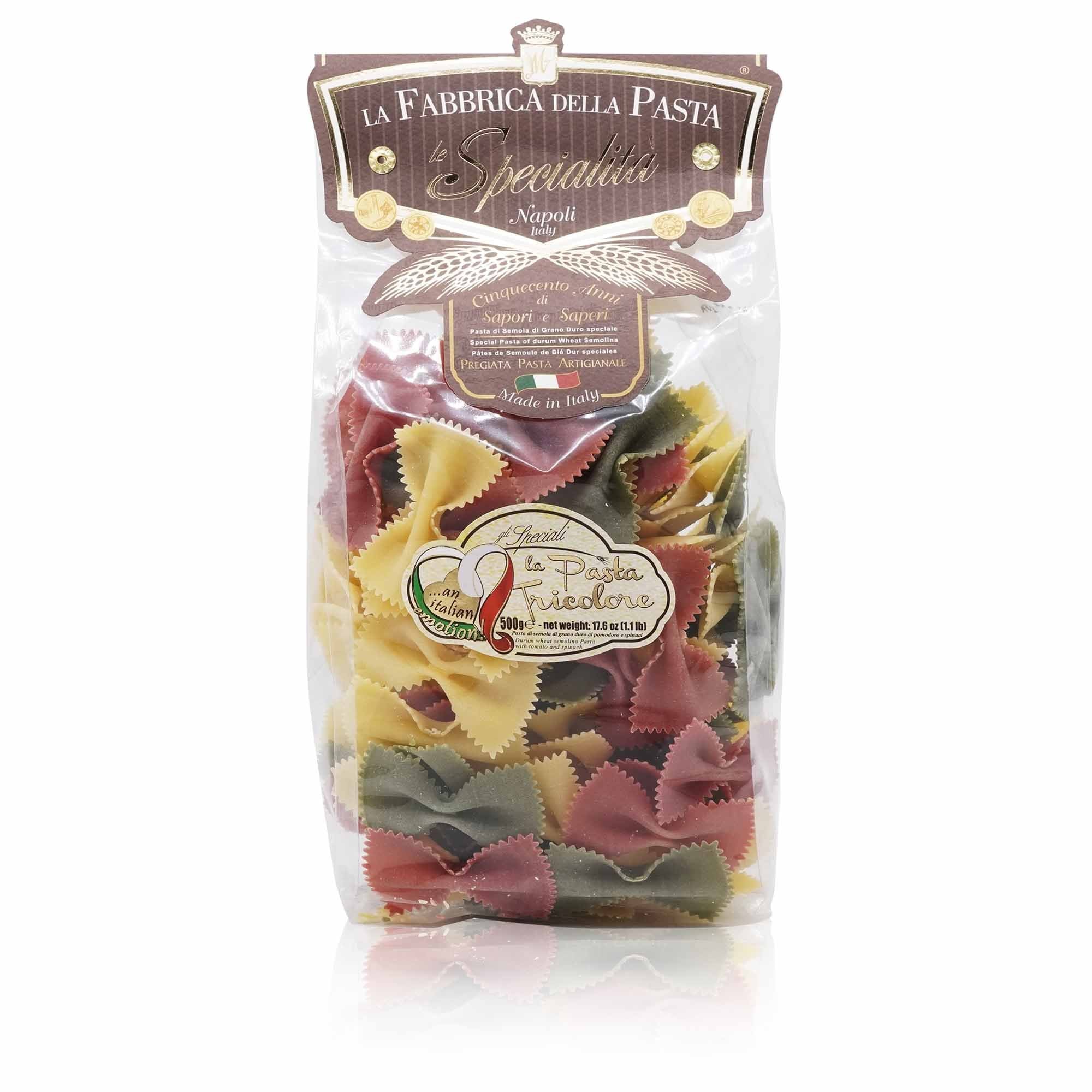 LA FABBRICA DELLA PASTA Farfalle tricolore – Farfalle Dreifarbig - 0,5kg - italienisch - einkaufen.de