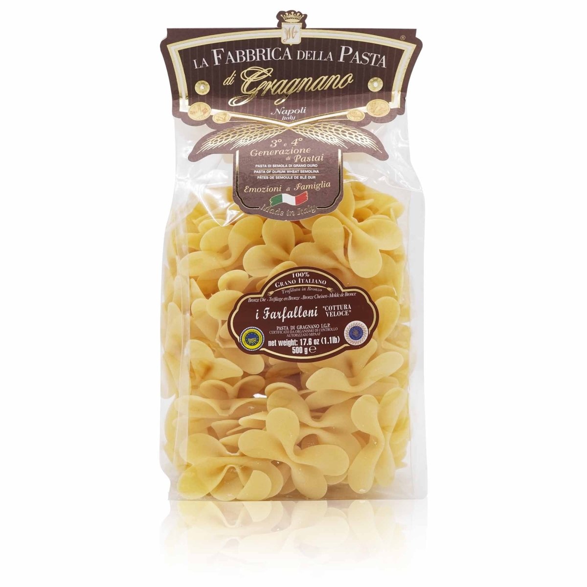 LA FABBRICA DELLA PASTA I Farfalloni – Farfalloni - Pasta - 0,5kg - italienisch - einkaufen.de