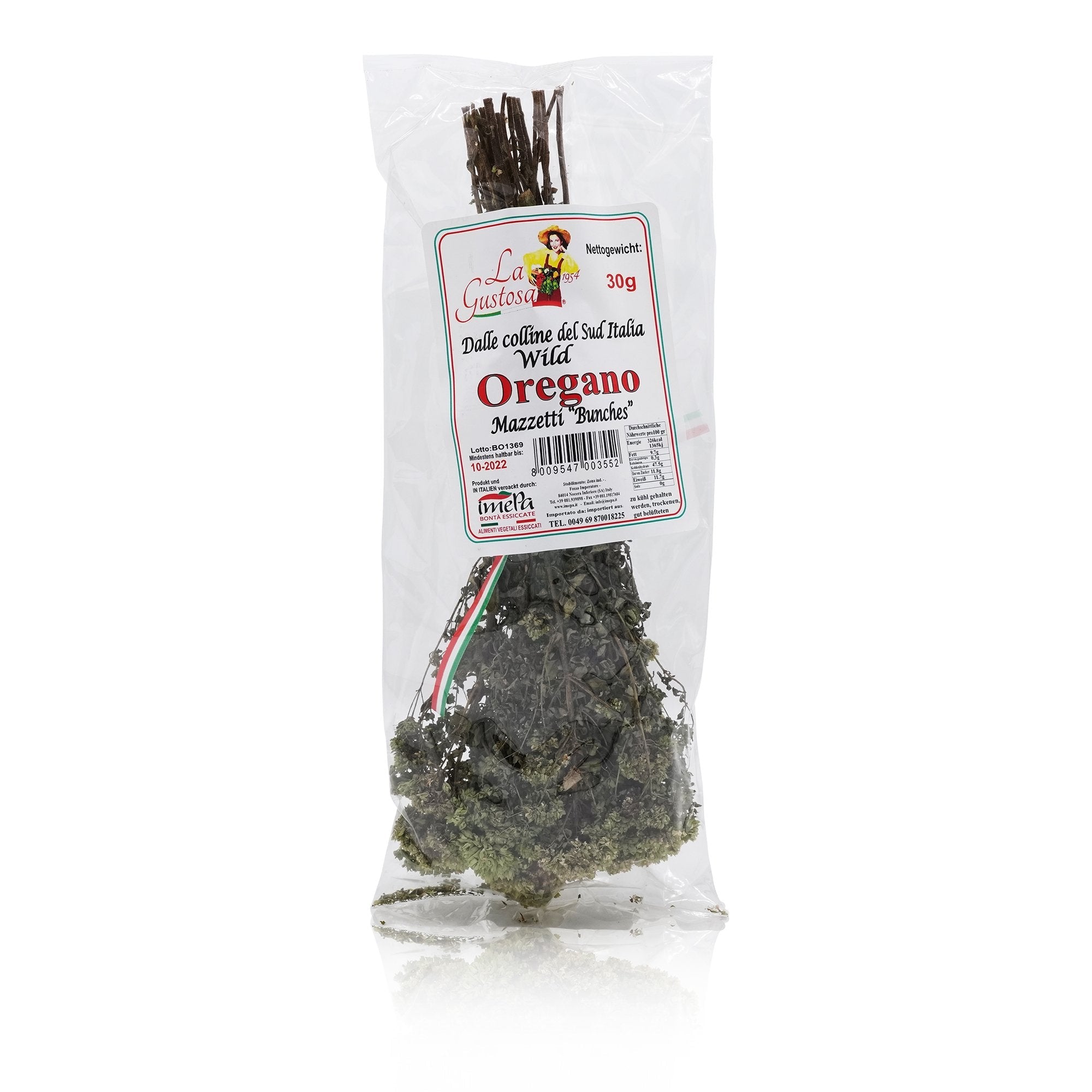 LA GUSTOSA Oregano a mazzetto – Oregano getrockneter Strauss - 0,030kg - italienisch - einkaufen.de