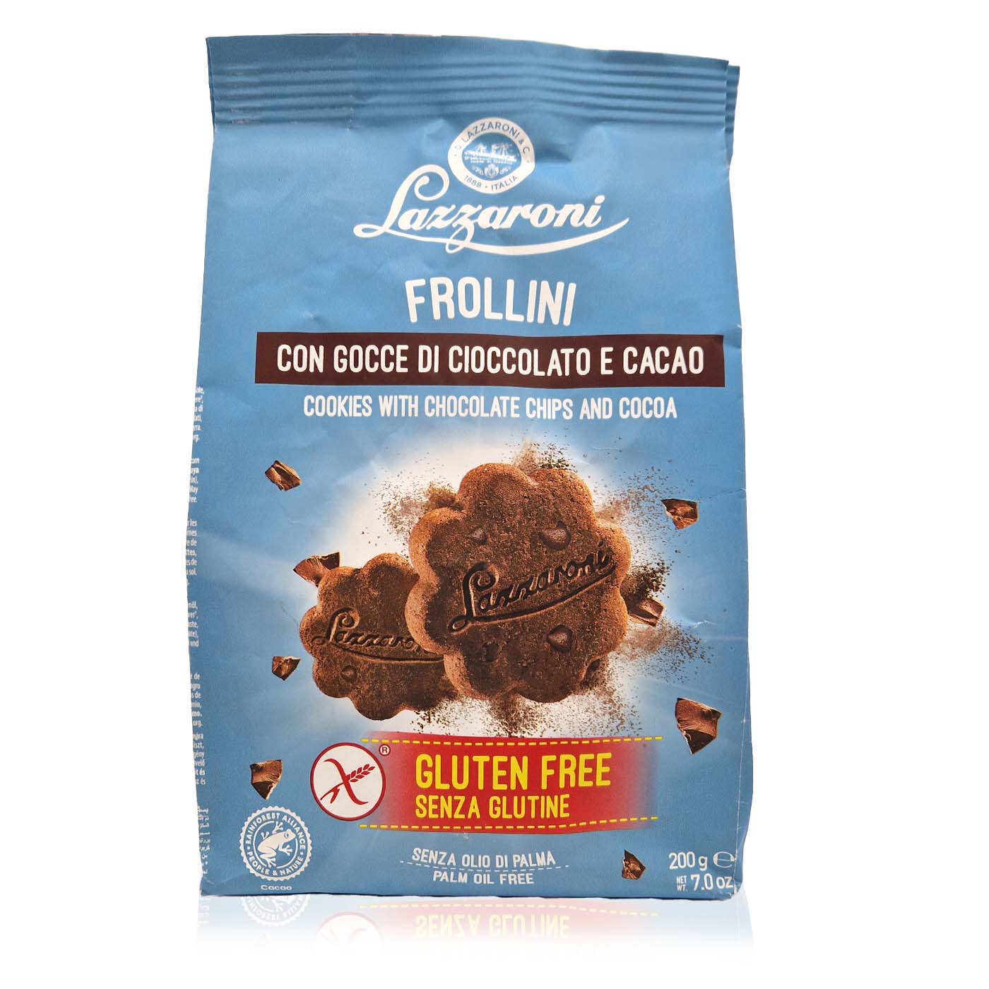 LAZZARONI Frollini con gocce di cioccolato senza glutine - Kekse mit Schokostückchen glutenfrei - 0,2kg - italienisch - einkaufen.de