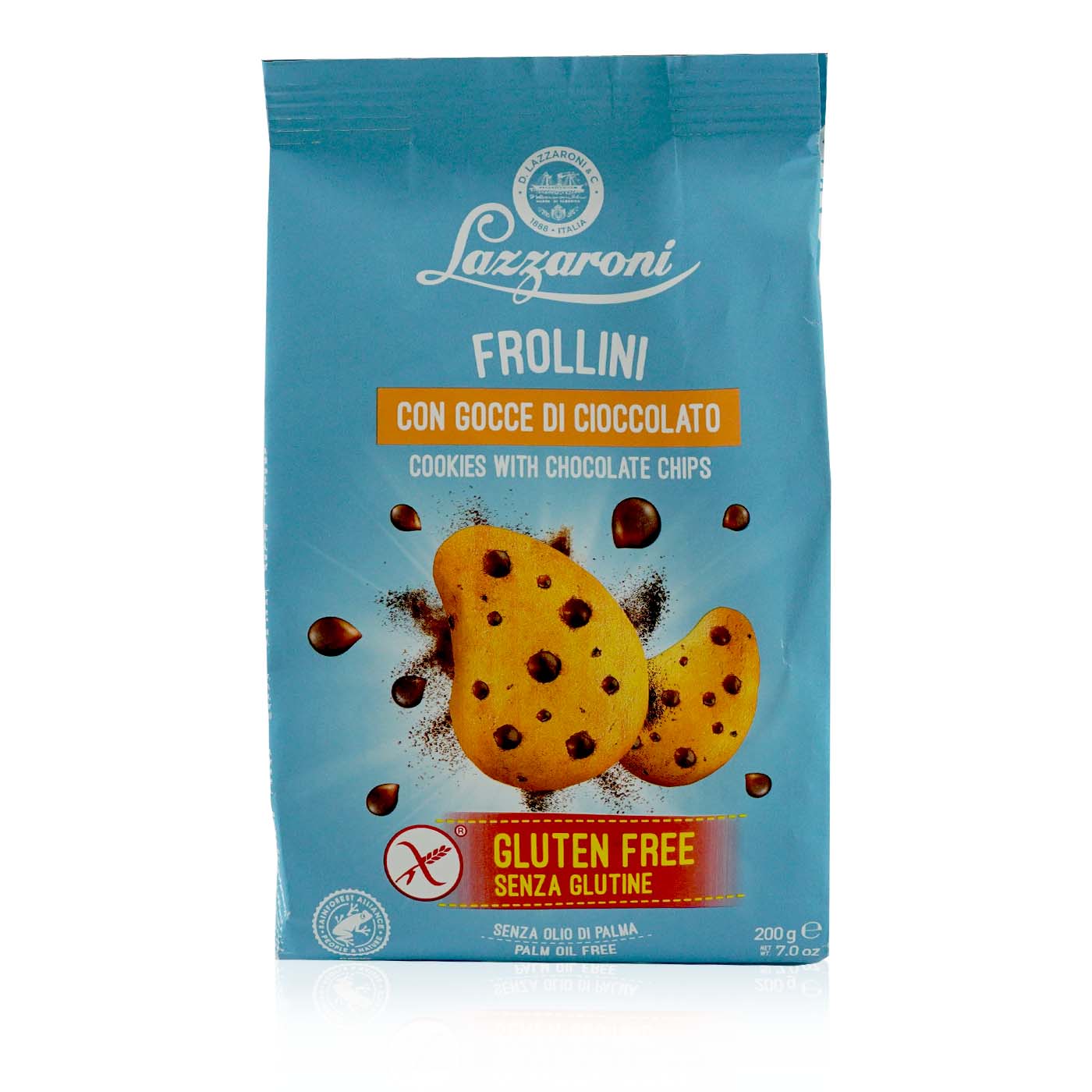 LAZZARONI Frollini gocce di cioccolato senza glutine - Kekse Schokotropfen glutenfrei - 0,2kg - italienisch - einkaufen.de