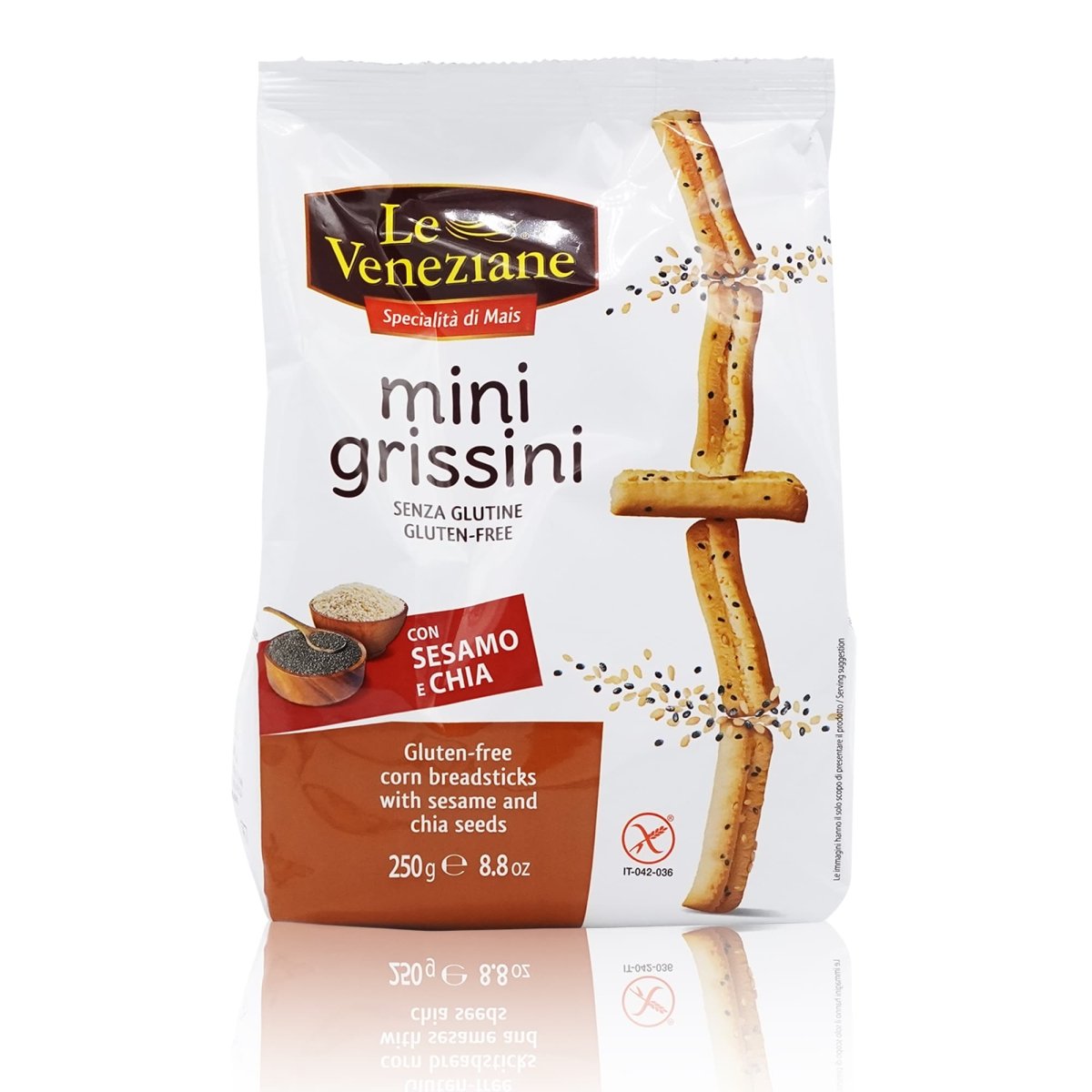LE VENEZIANE Mini Grissini Sesamo e Chia – Mini Grissini Sesam und Chiasamen - 0,250kg - italienisch - einkaufen.de