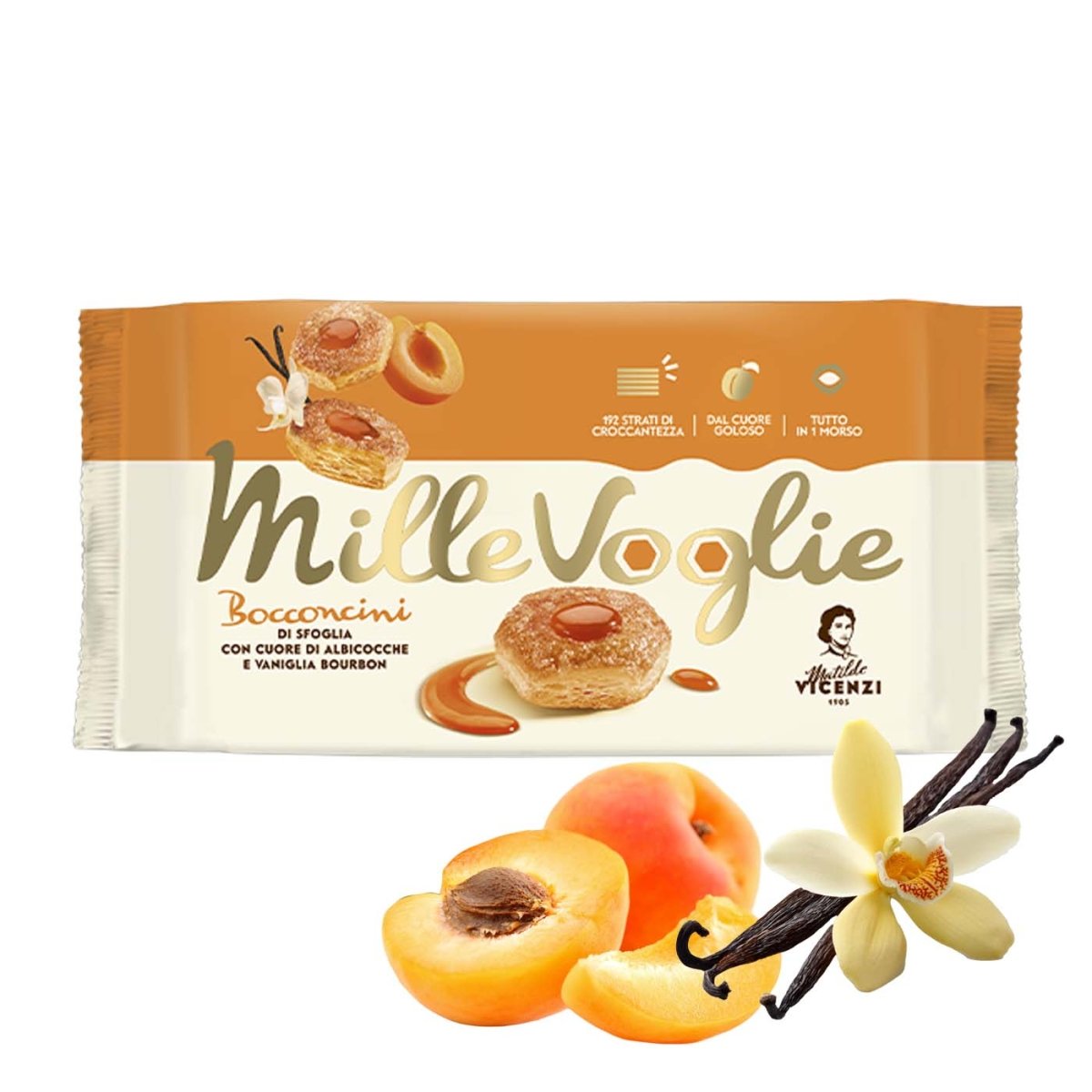 Matilde Vicenzi MilleVoglie con marmellata di albicocca e vaniglia bourbon 90g - italienisch - einkaufen.de