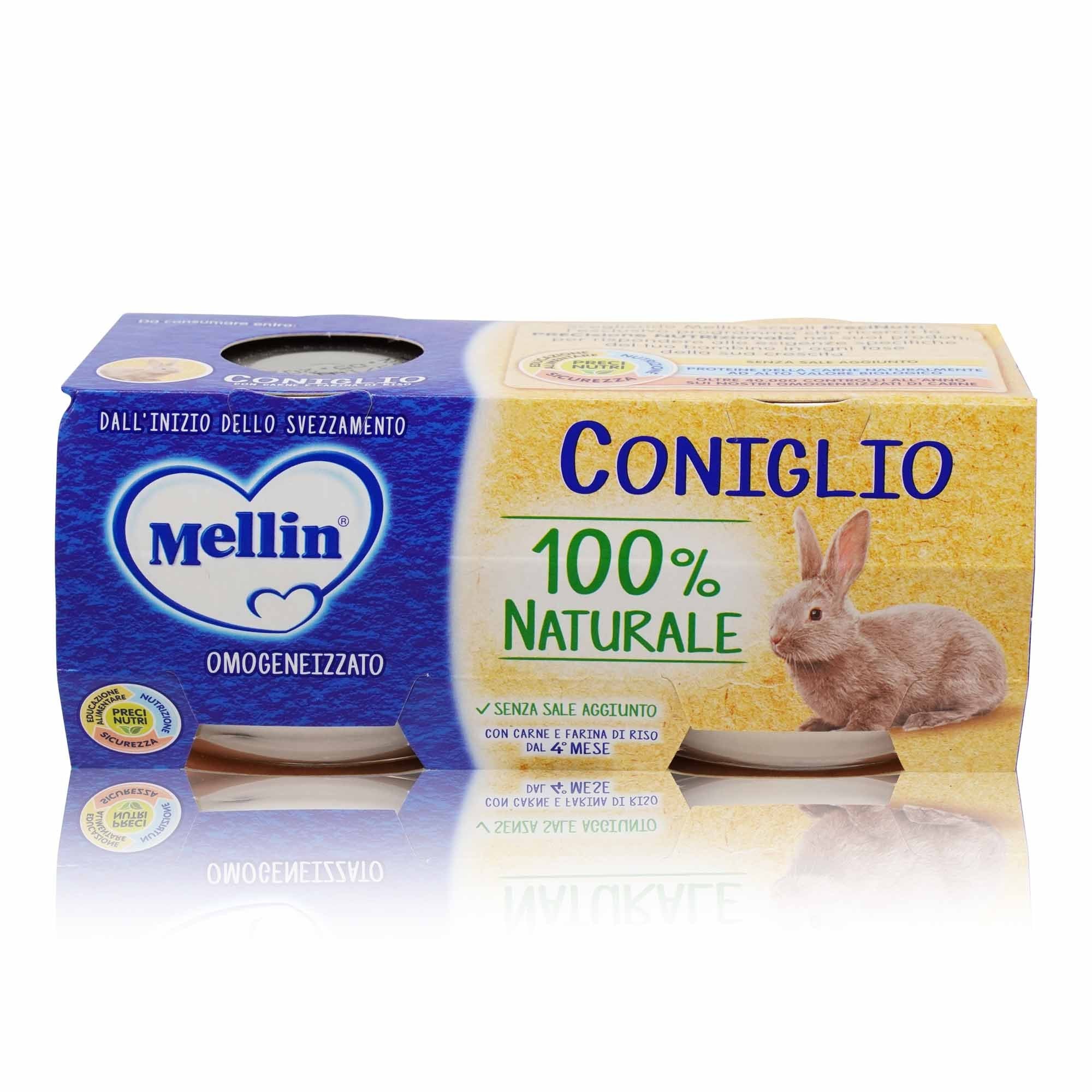 MELLIN Omogeneizzato Coniglio – Fleischgläschen Kaninchen - 0,160kg - italienisch - einkaufen.de