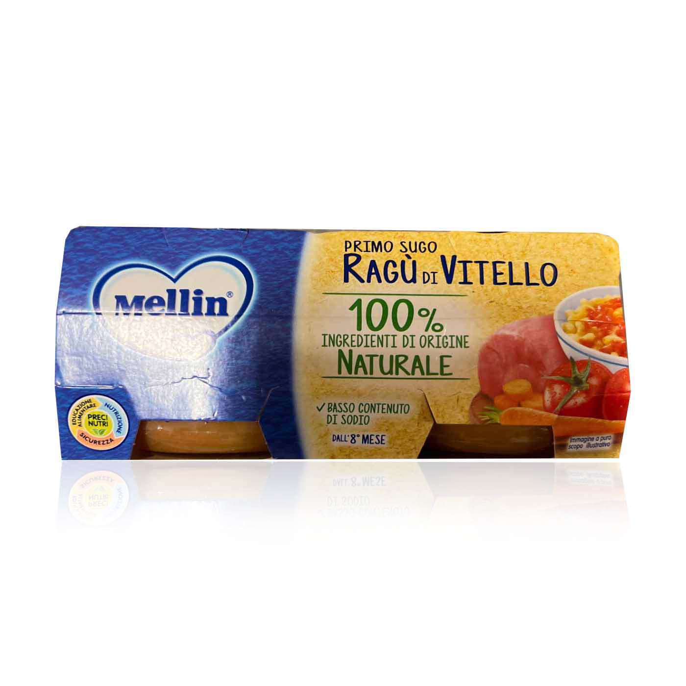 MELLIN Omogeneizzato Ragu Vitello - Kalbsragout Kindernahrung ab dem 8 Monat - 0,160kg - italienisch - einkaufen.de