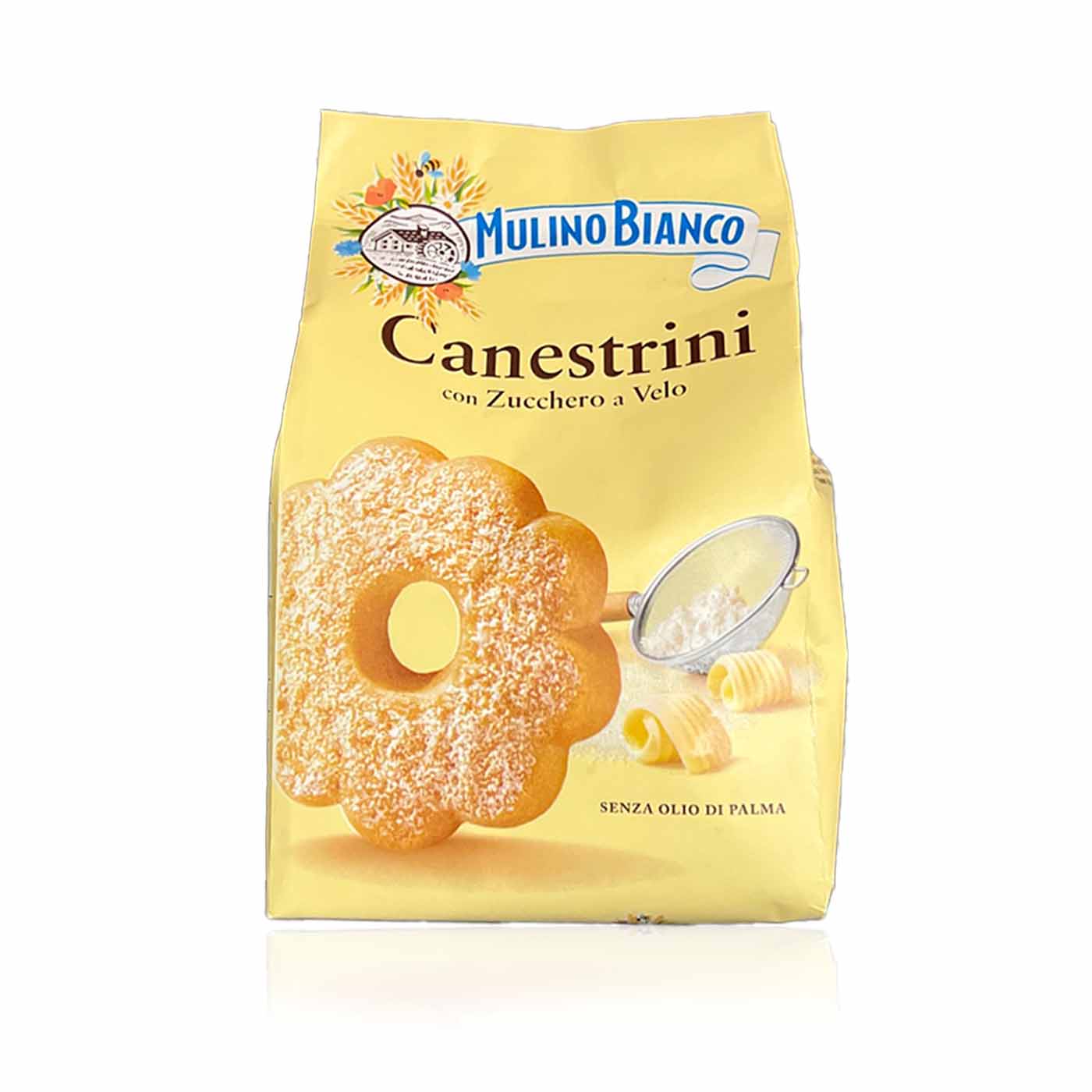 MULINO BIANCO Canestrini- Mürbeteigkeks mit Puderzucker- 0,200kg - italienisch-einkaufen.de