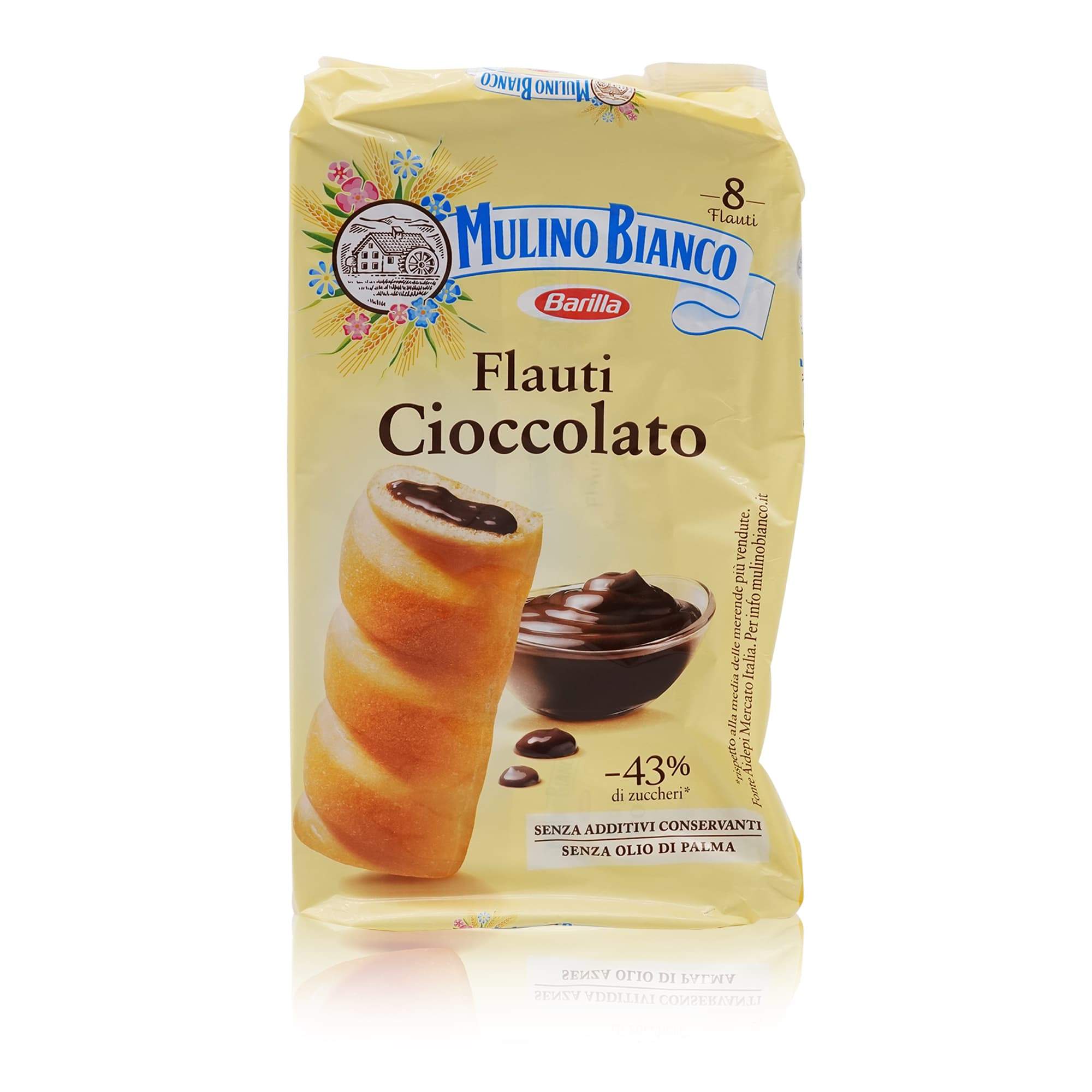 MULINO BIANCO Flauti al Cioccolato – Flauti Küchlein mit Schokofüllung - 0,280kg - italienisch-einkaufen.de