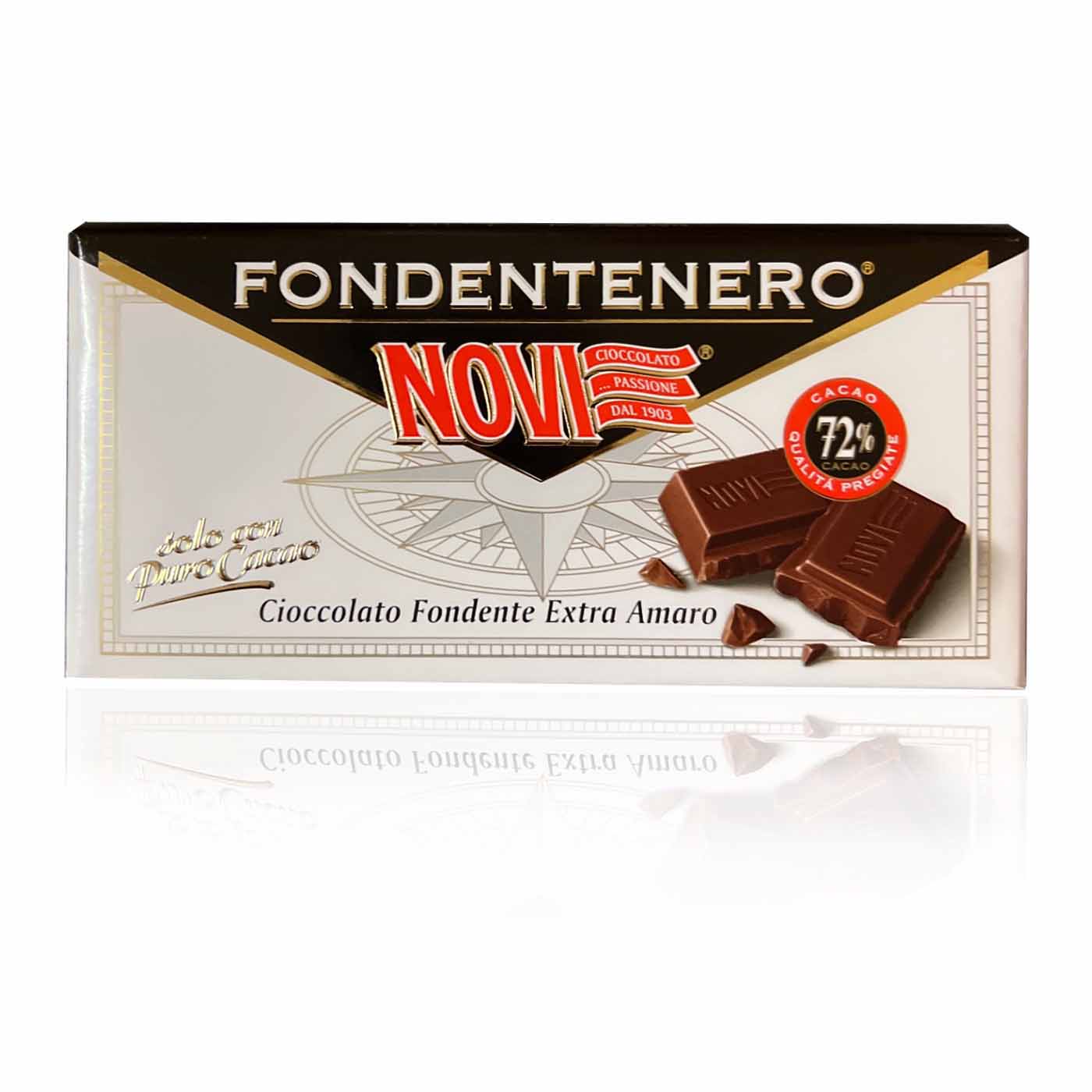 NOVI Fondentenero- Zartbitterschokolade 72% Kakaoanteil- 0,100kg - italienisch-einkaufen.de