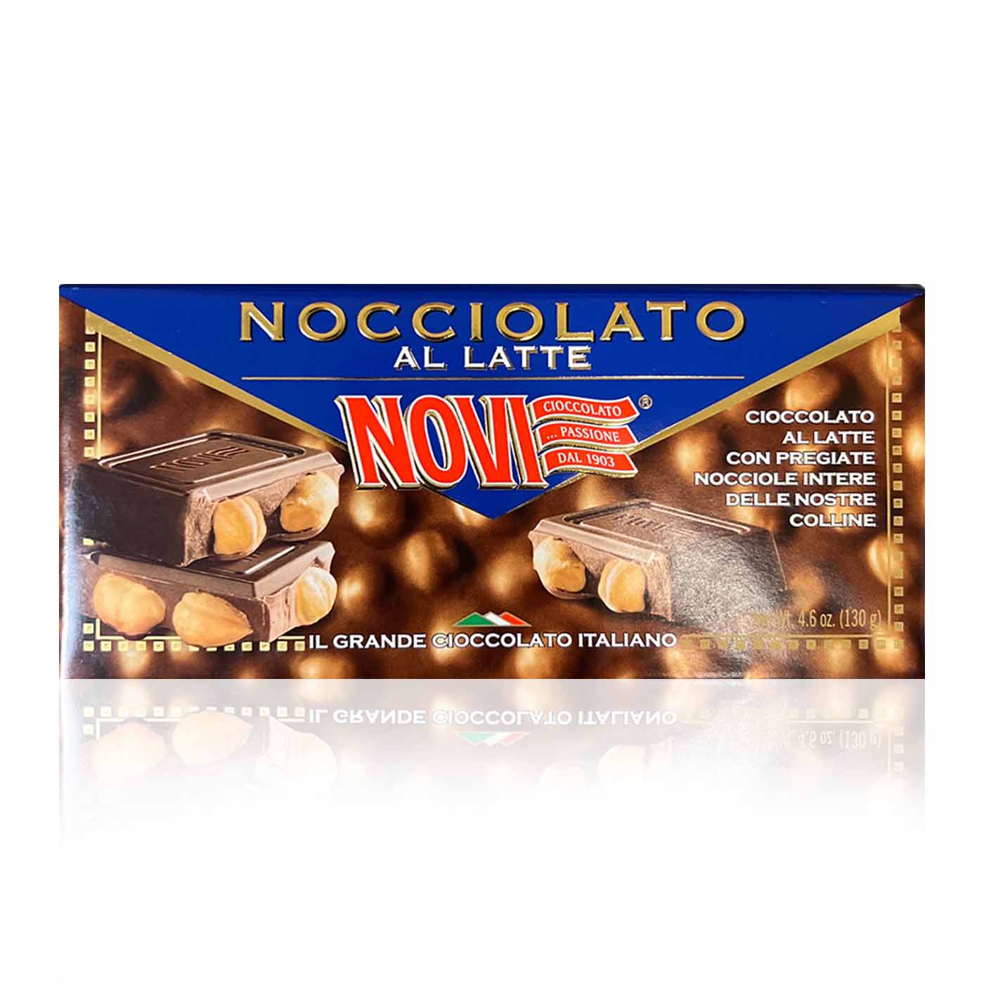 NOVI Nocciolato al latte - Milchschokoladentafel mit ganzen Nüssen - 0,130kg - italienisch - einkaufen.de