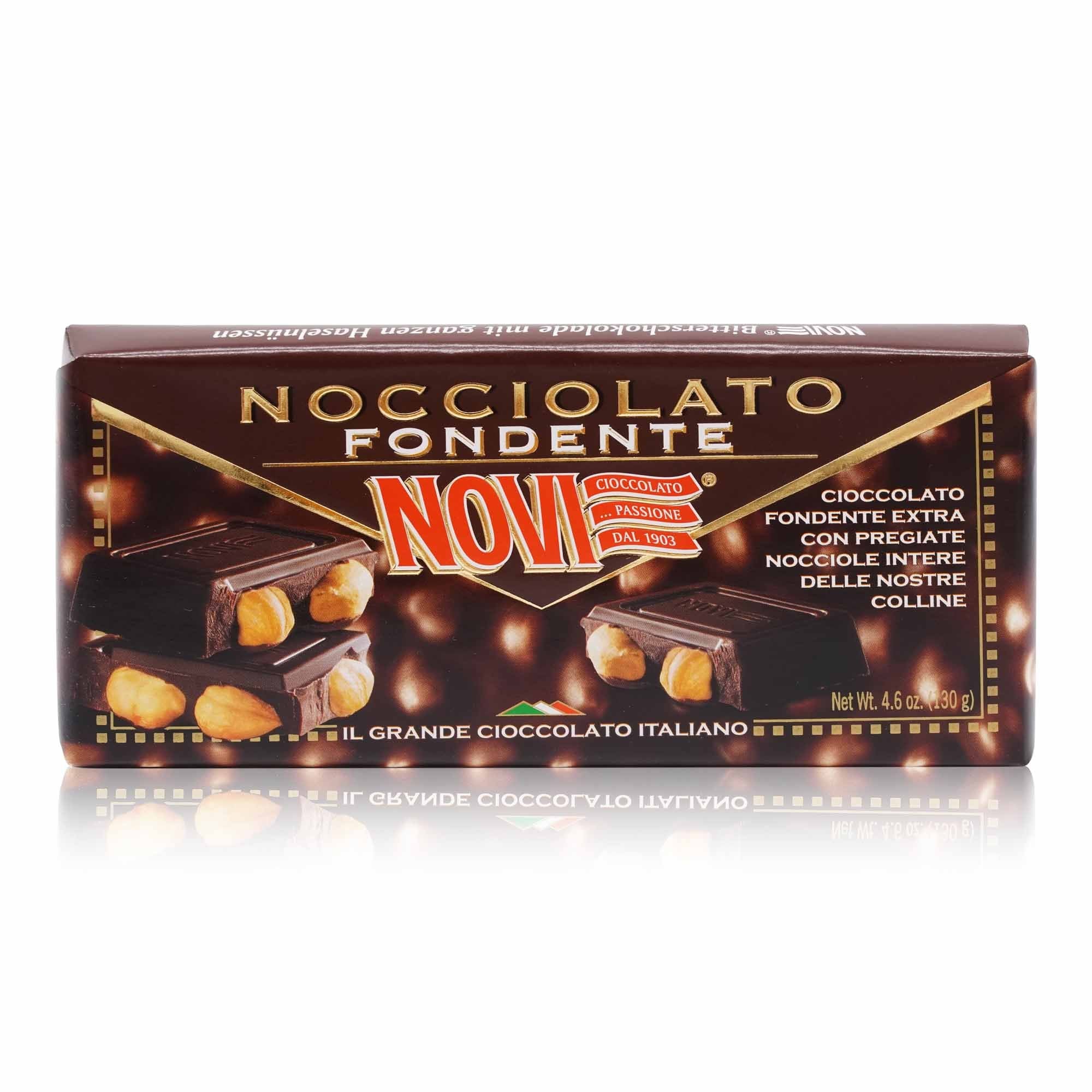 NOVI Nocciolato Fondente con Nocciole – zartbitterschokolade mit Haselnüssen - 0,130kg - italienisch-einkaufen.de