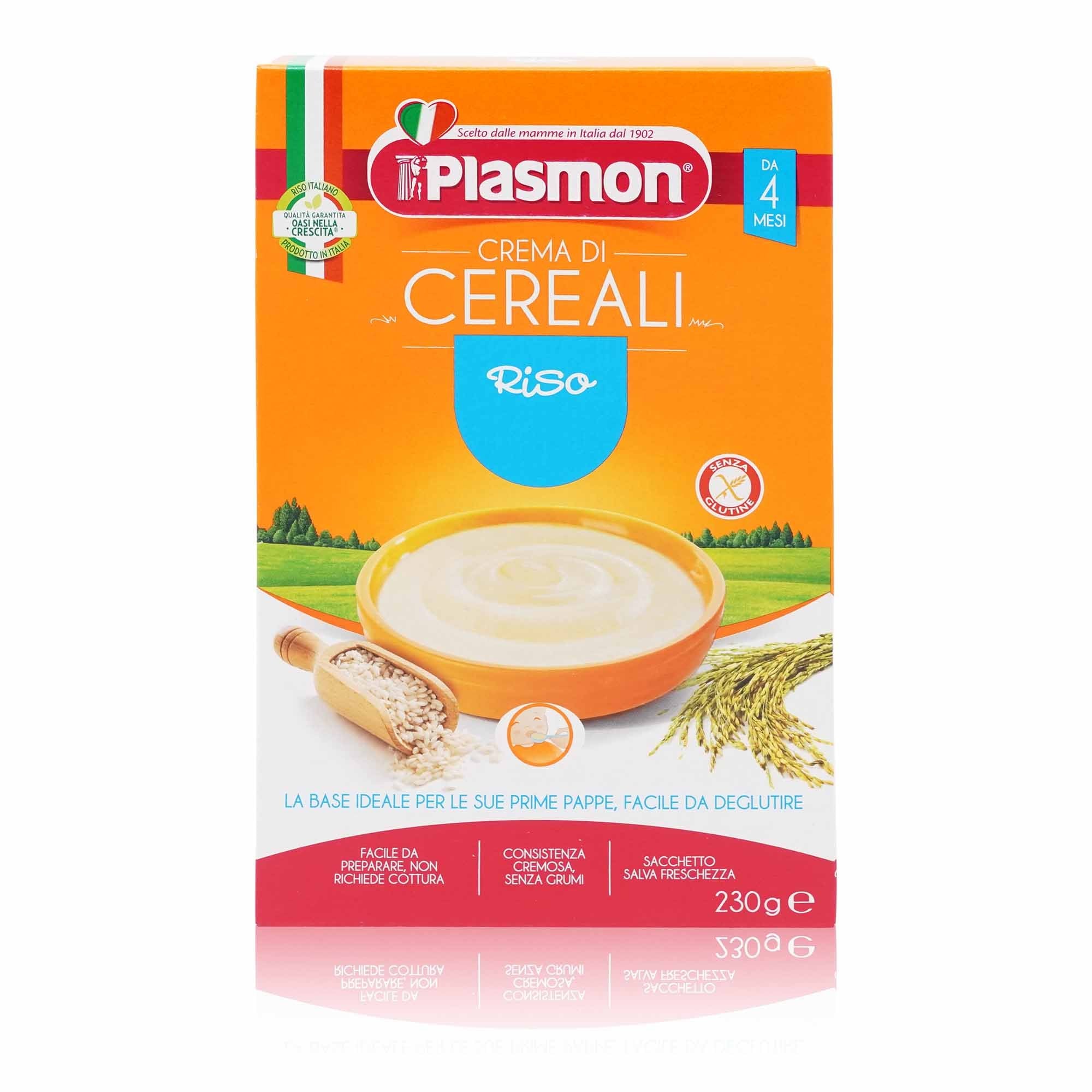 PLASMON Crema cereali Riso 4 mesi – Getreidebrei Reis 4.Monat - 0,230kg - italienisch-einkaufen.de