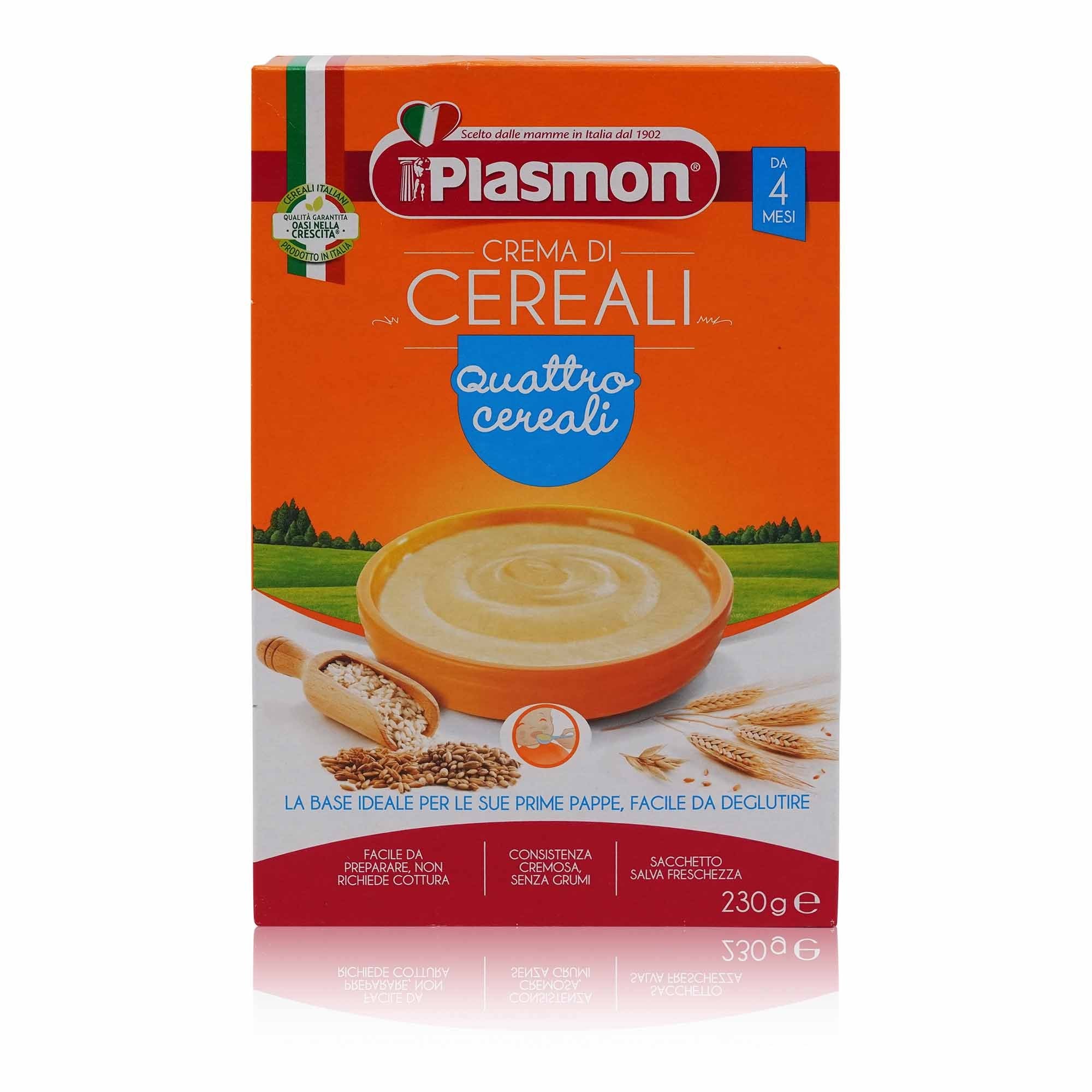 PLASMON Crema di cereali 4 cereali – Getreidebrei 4 Cerealien - 0,230kg - italienisch-einkaufen.de