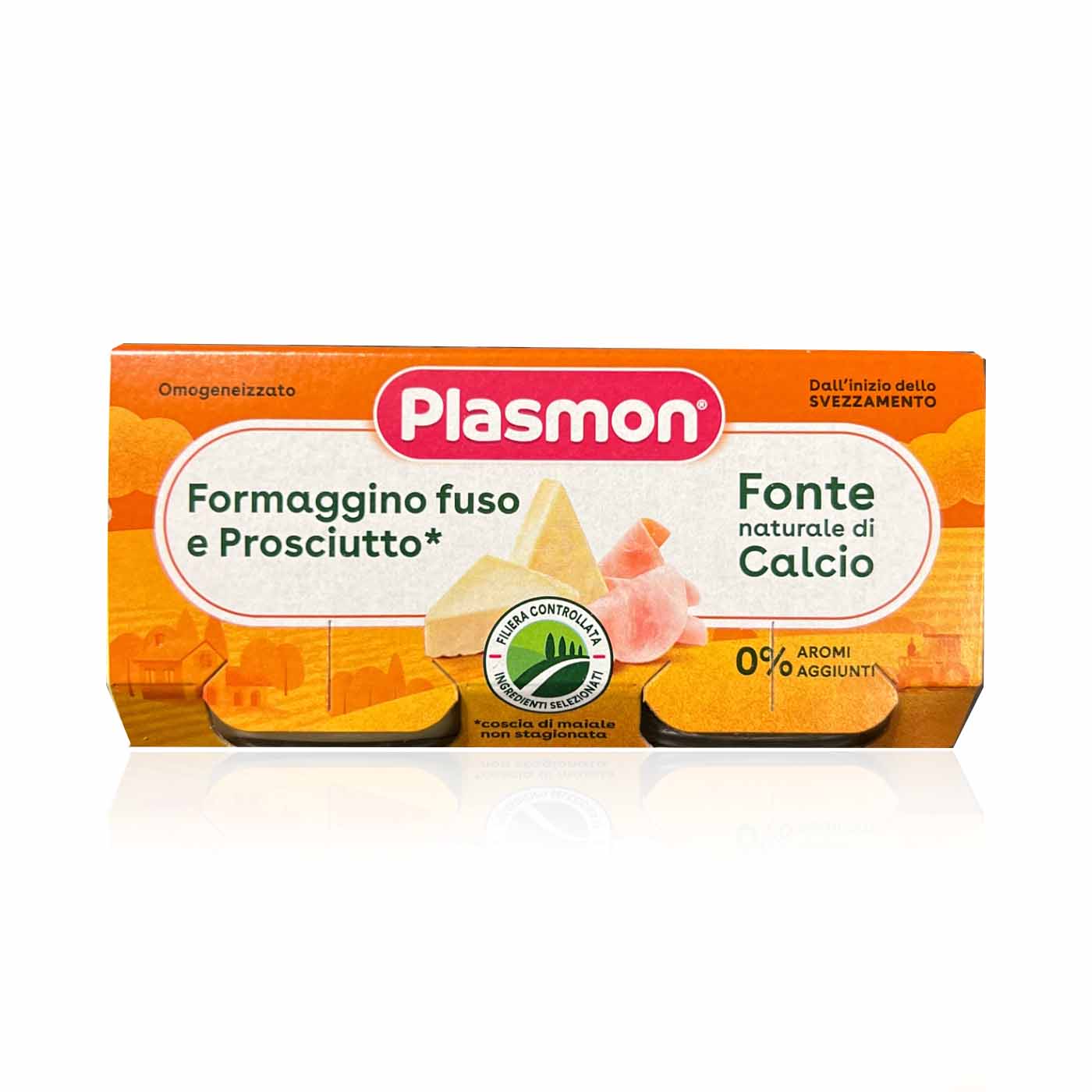 PLASMON Formaggio e Prosciutto - Homogenisierter Käse u. Kochschinken - 0,16kg - italienisch - einkaufen.de