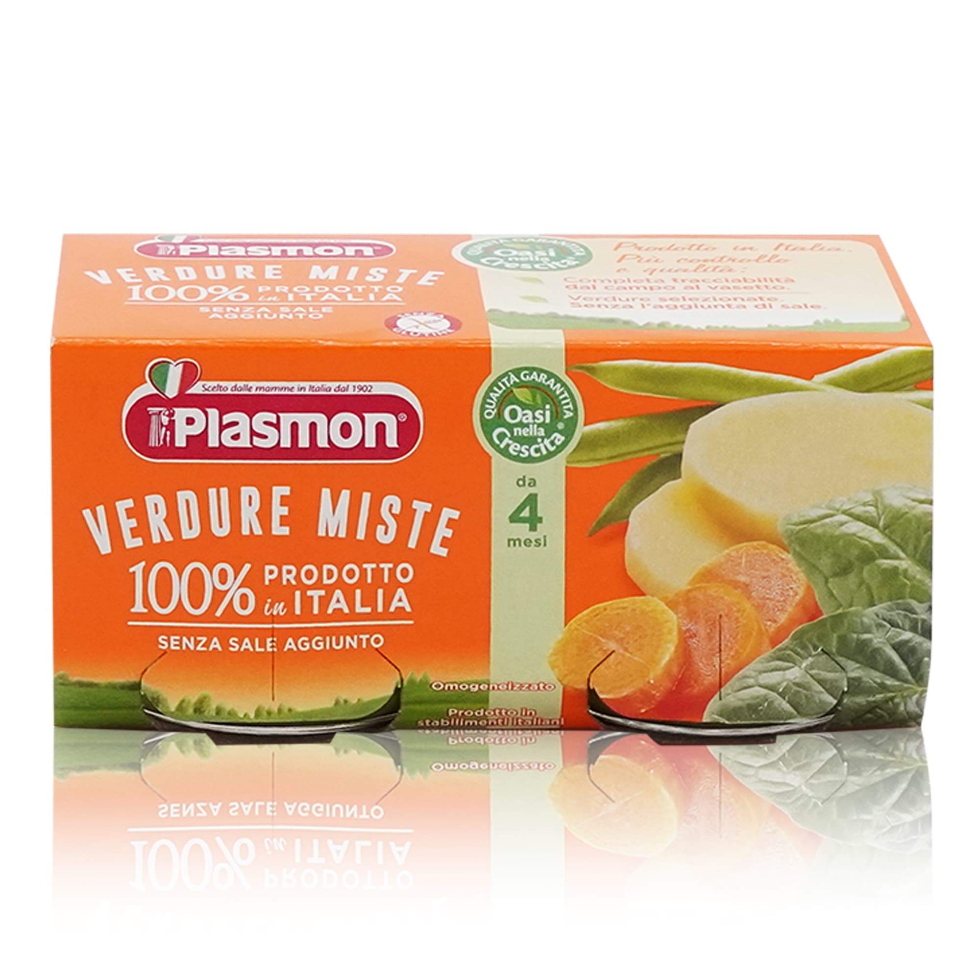 PLASMON Omogeneizzato Verdure miste – Babygläschen Gemüsemix ab dem 4. Monat - 0,160kg - italienisch-einkaufen.de