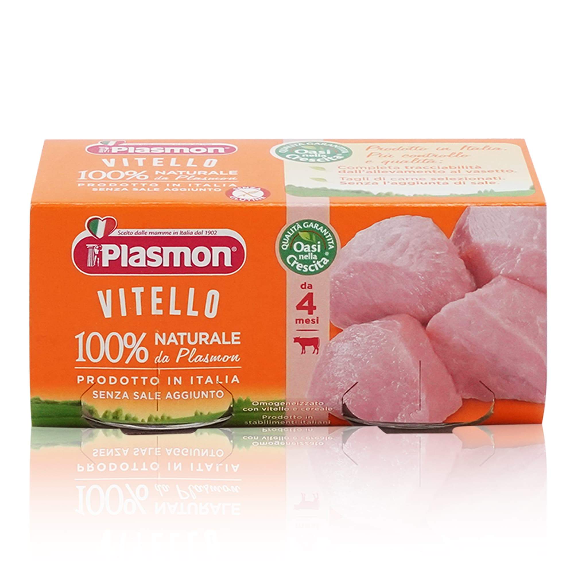 PLASMON Omogeneizzato Vitello – Fleischgläschen Kalbfleisch ab dem 6. Monat - 0,160kg - italienisch-einkaufen.de