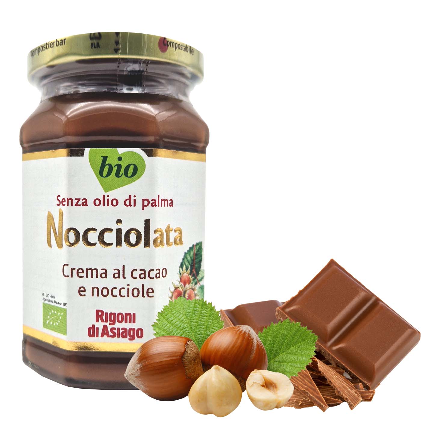 RIGONI Nocciolata BIO crema cacao e nocciole – Haselnusscreme BIO - 0,250kg - italienisch - einkaufen.de