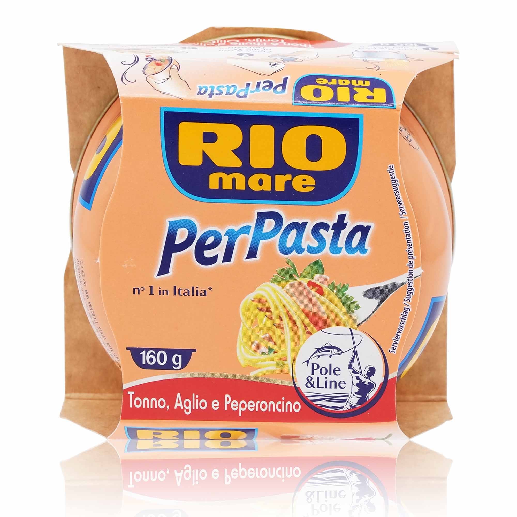 RIO MARE Tonno Aglio & Peperoncino – Thunfisch in Öl Knoblauch & Chili - 0,160kg - italienisch-einkaufen.de