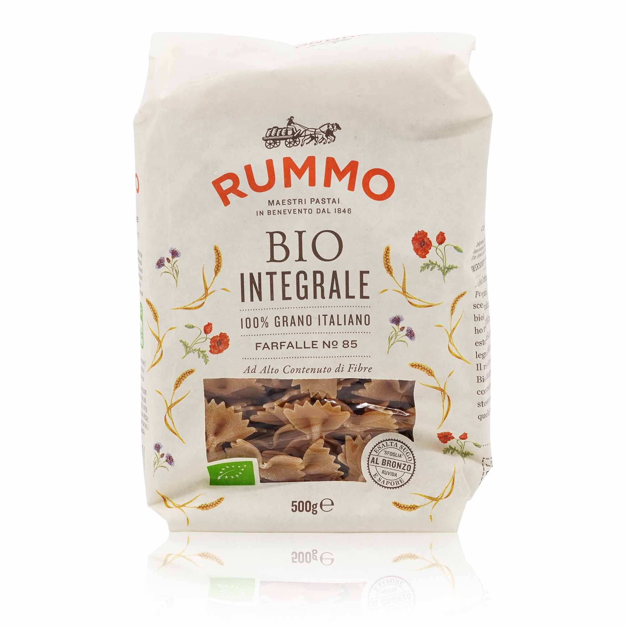 RUMMO Farfalle Nr. 85 Bio Integrale – Vollkornnudeln Bio - 0,5kg - italienisch-einkaufen.de