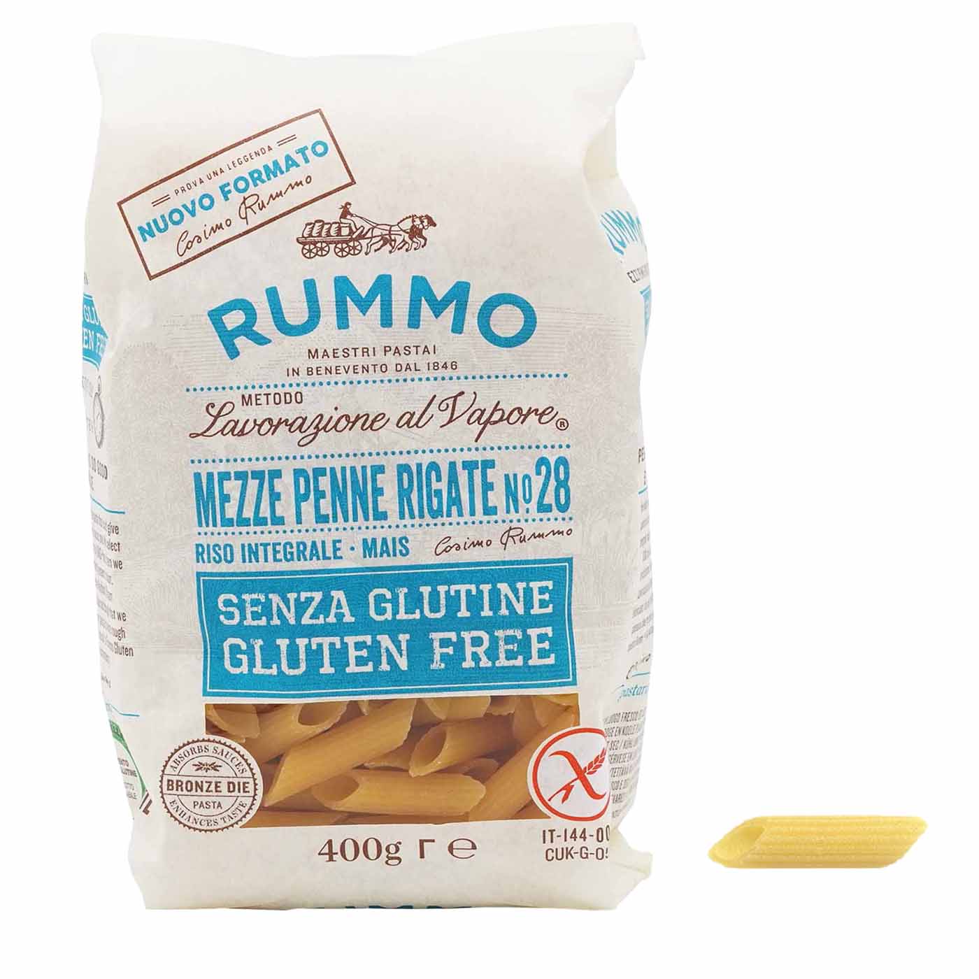 Rummo Mezze Penne Rigate N° 28 senza glutine 400g - italienisch - einkaufen.de