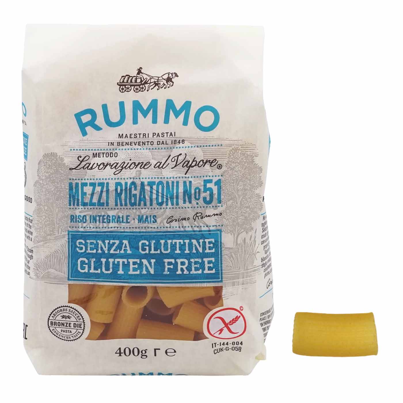 Rummo Mezzi Rigatoni N° 51 senza glutine 400g - italienisch - einkaufen.de