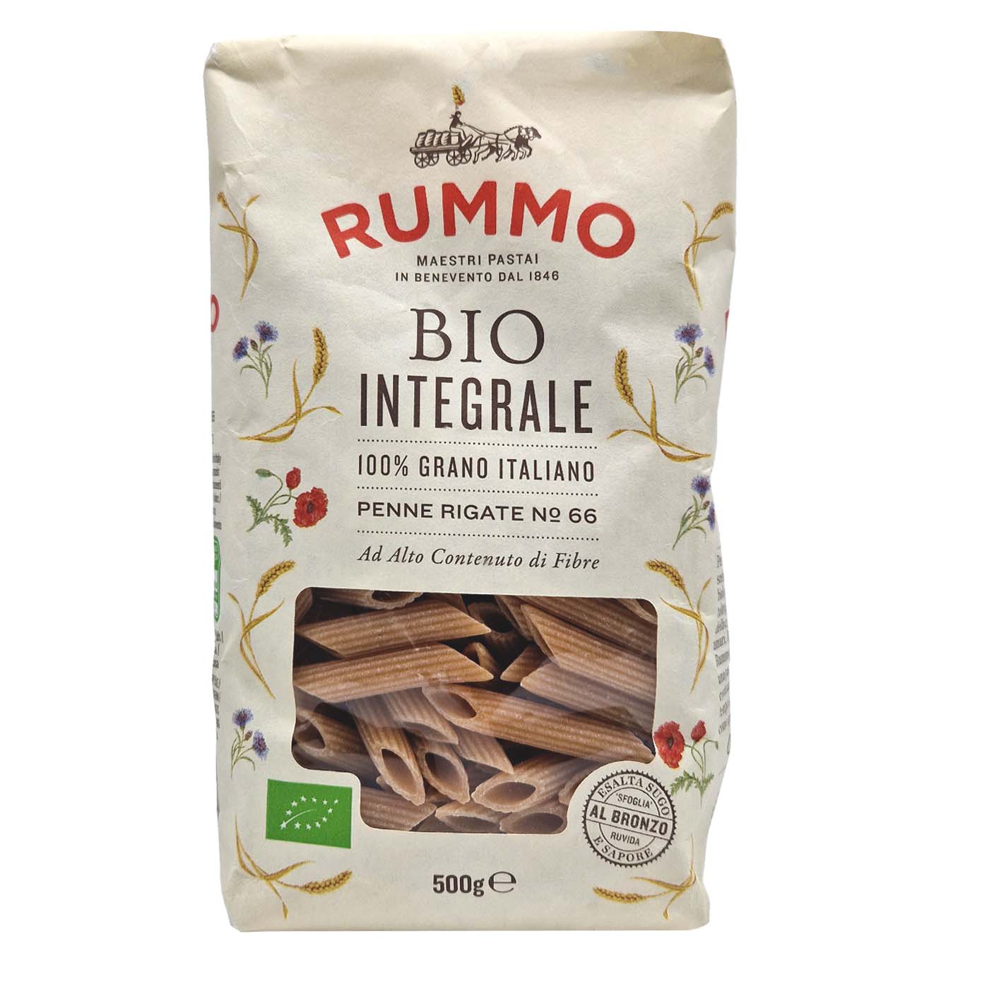 RUMMO Penne Rigate BIO integrali N°66 – Penne gerippt BIO Vollkorn Nr.66 - 0,5kg - italienisch - einkaufen.de