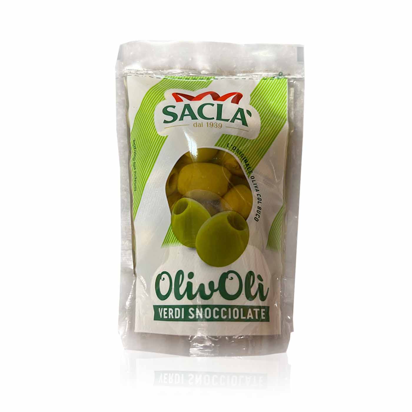 SACLÀ Olive verdi denocciolate - Oliven entsteint grün in Salzlake - 0,185kg - italienisch - einkaufen.de